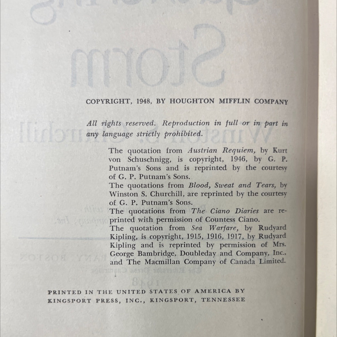 the second world war the gathering storm book, by winston s. churchill, 1948 Hardcover image 3