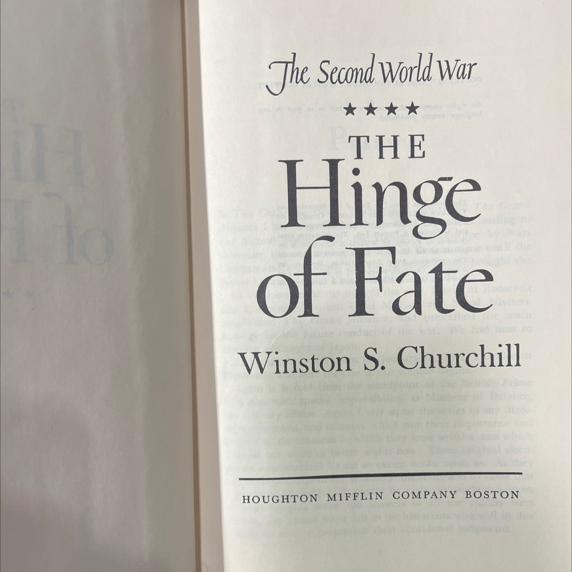 the second world war the hinge of fate book, by winston s. churchill, 1950 Hardcover image 2