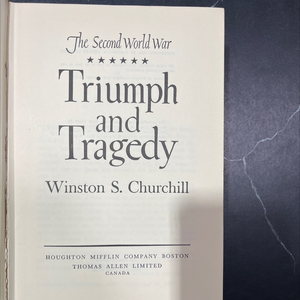 the second world war triumph and tragedy book, by winston s. churchill, 1953 Hardcover image 2