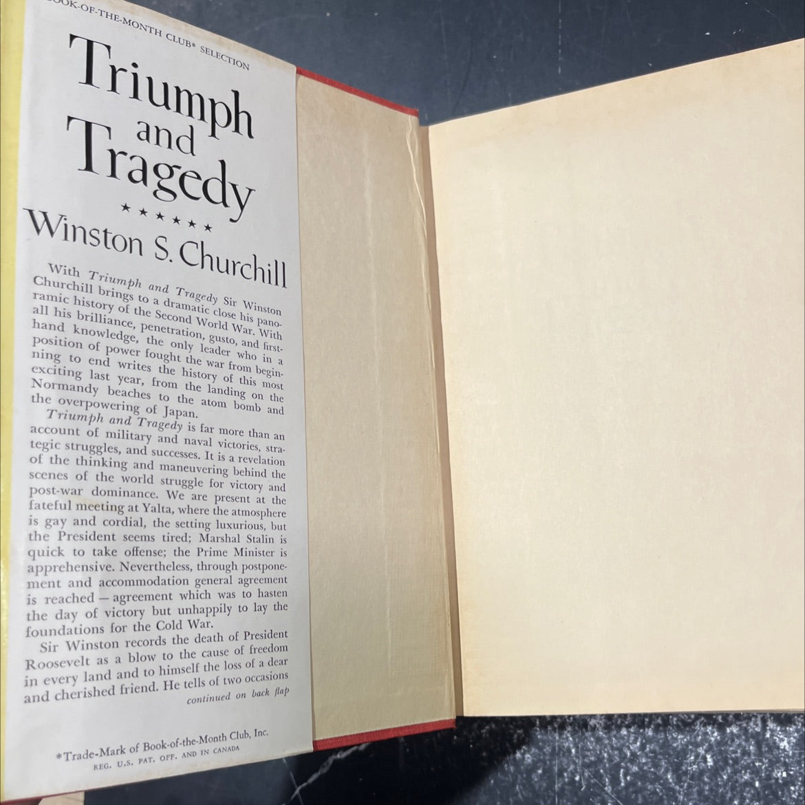 the second world war triumph and tragedy book, by winston s. churchill, 1953 Hardcover image 4