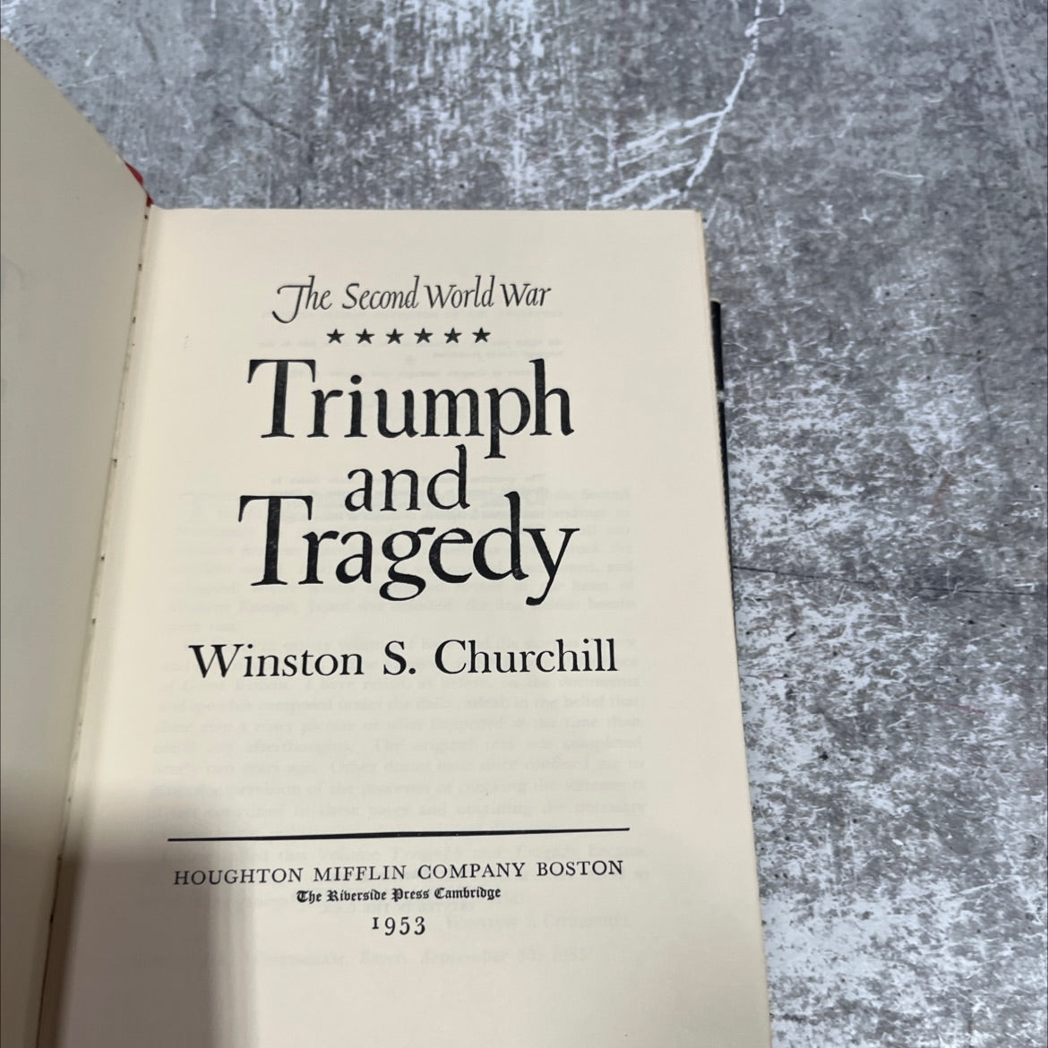 the second world war triumph and tragedy book, by winston s. churchill, 1953 Hardcover image 2
