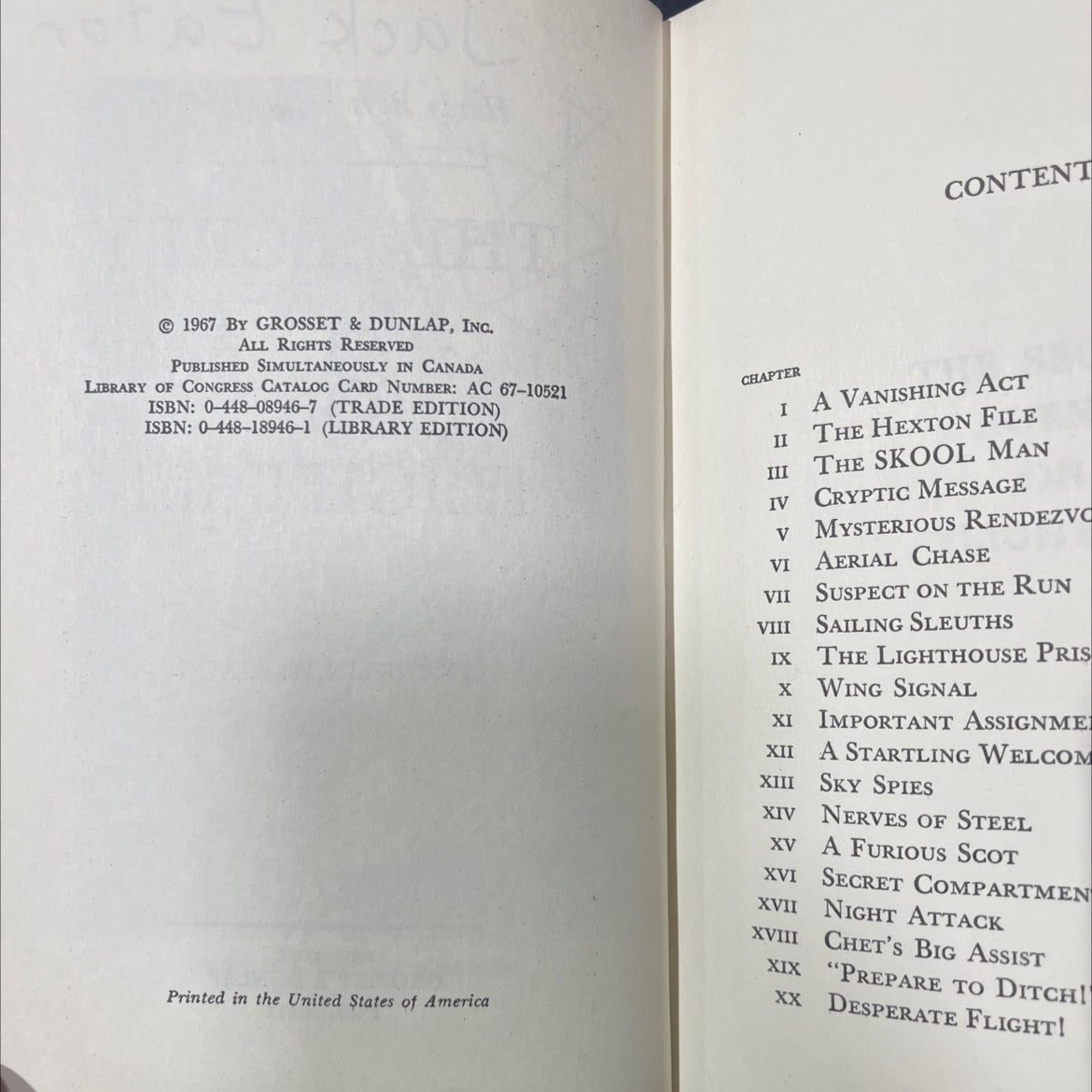 the secret agent on flight 101 book, by franklin w. dixon, 1967 Hardcover image 3