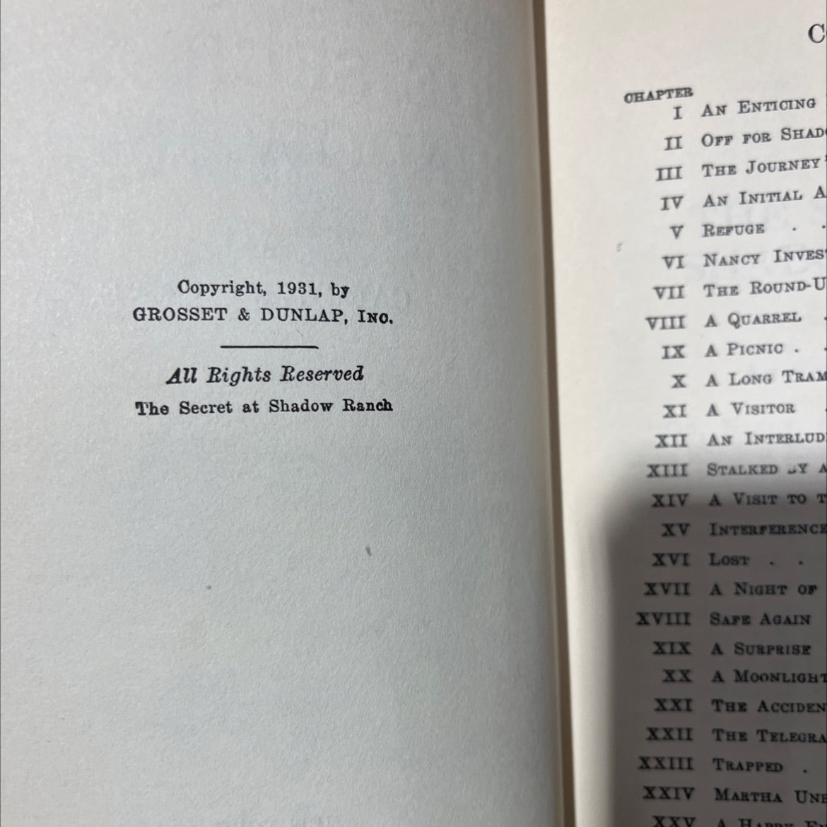 the secret at shadow ranch book, by carolyn keene, 1931 Hardcover image 3