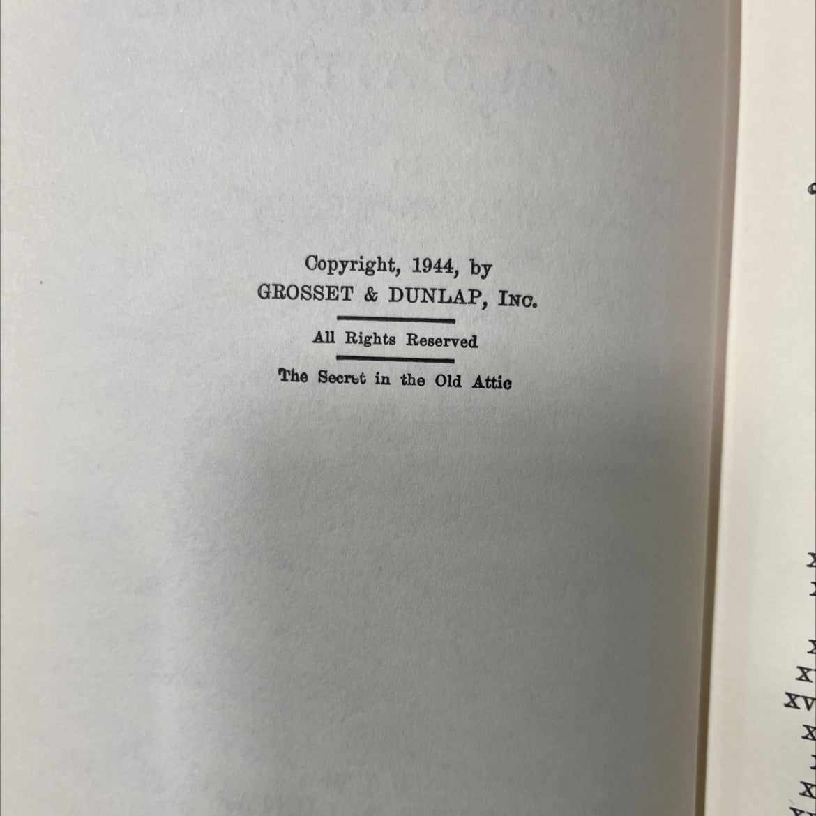 the secret in the old attic book, by carolyn keene, 1944 Hardcover image 3
