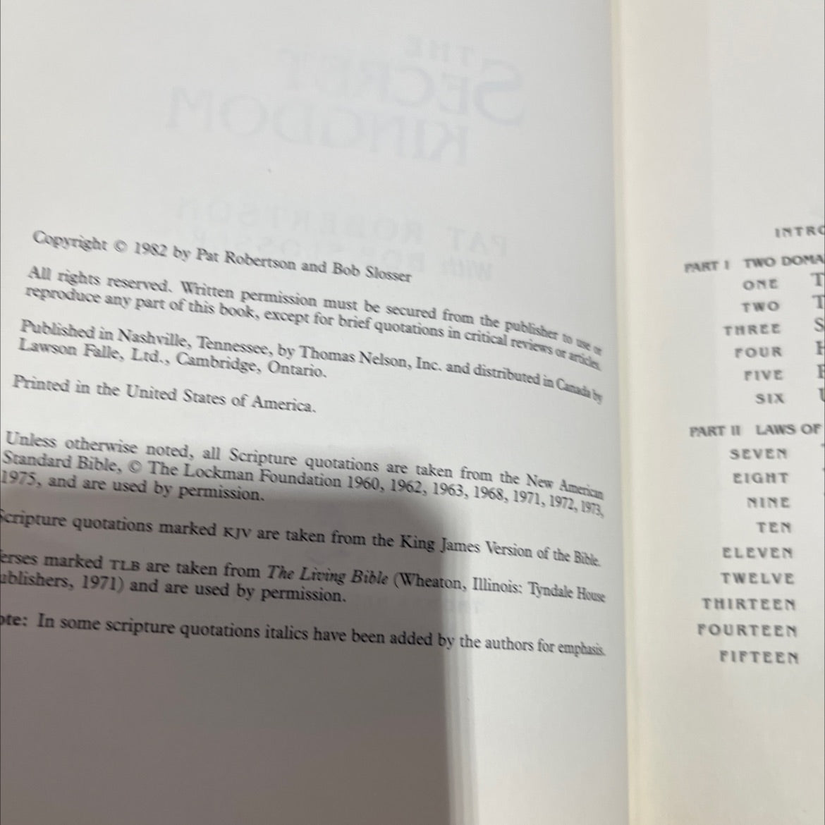 the secret kingdom book, by Pat Robertson, 1982 Hardcover image 3