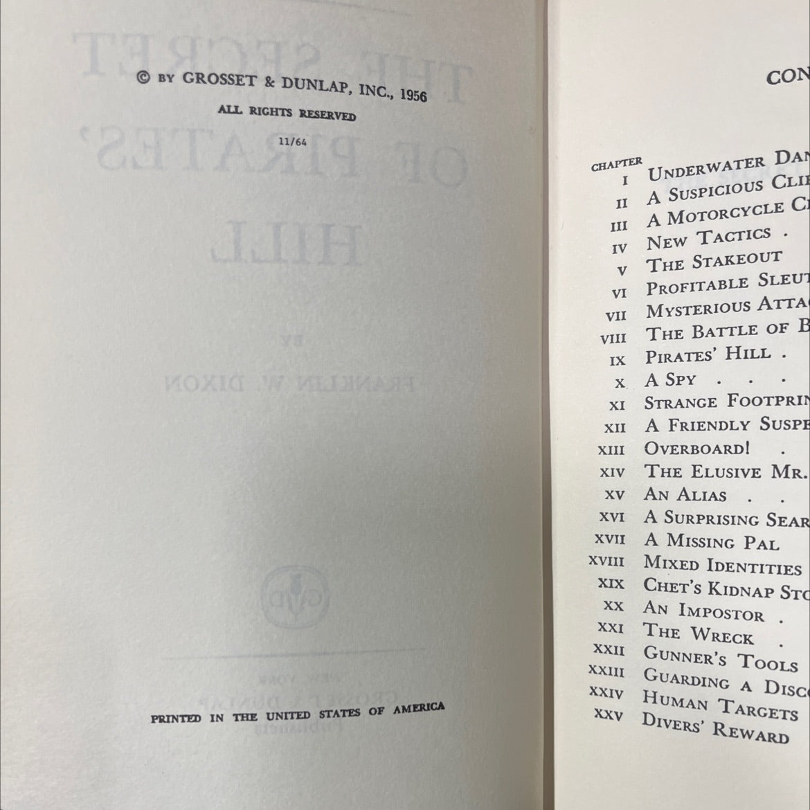 the secret of pirates' hill book, by franklin w. dixon, 1956 Hardcover image 3