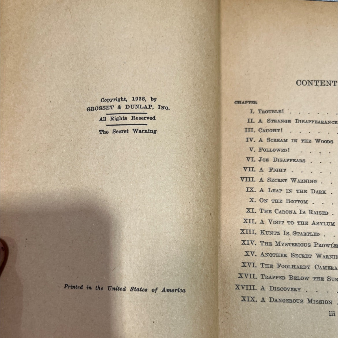 the secret warning book, by franklin w. dixon, 1938 Hardcover image 3