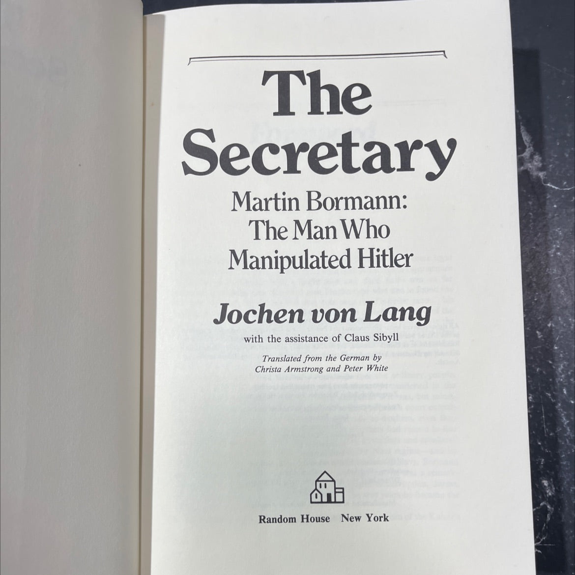 the secretary martin bormann: the man who manipulated hitler book, by jochen von lang, 1979 Hardcover image 2