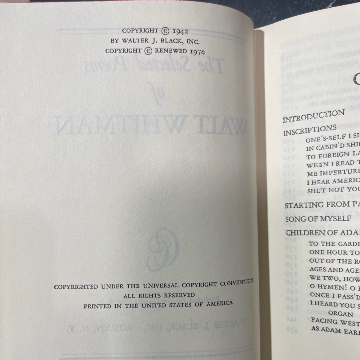 the selected poems of walt whitman book, by walt whitman, 1970 Hardcover image 3