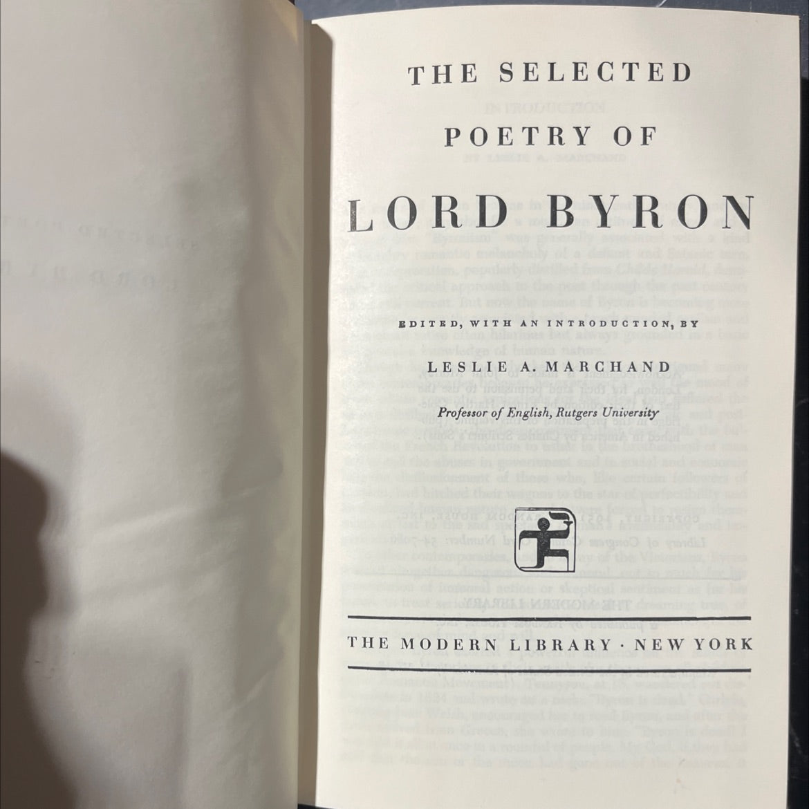 the selected poetry of lord byron book, by lord byron, 1951 Hardcover image 2