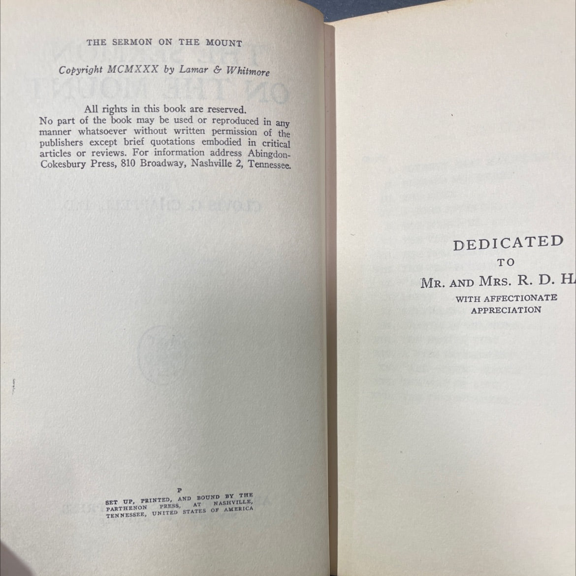 the sermon on the mount book, by clovis g. chappell, d.d., 1930 Hardcover image 3