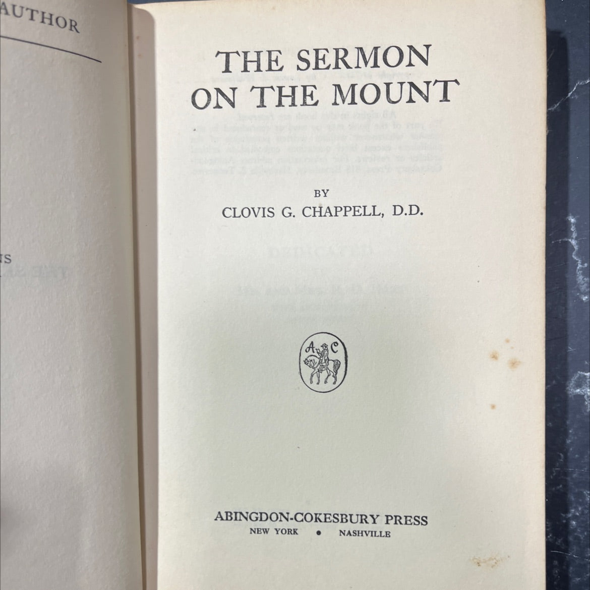 the sermon on the mount book, by clovis g. chappell, d.d., 1930 Hardcover image 2