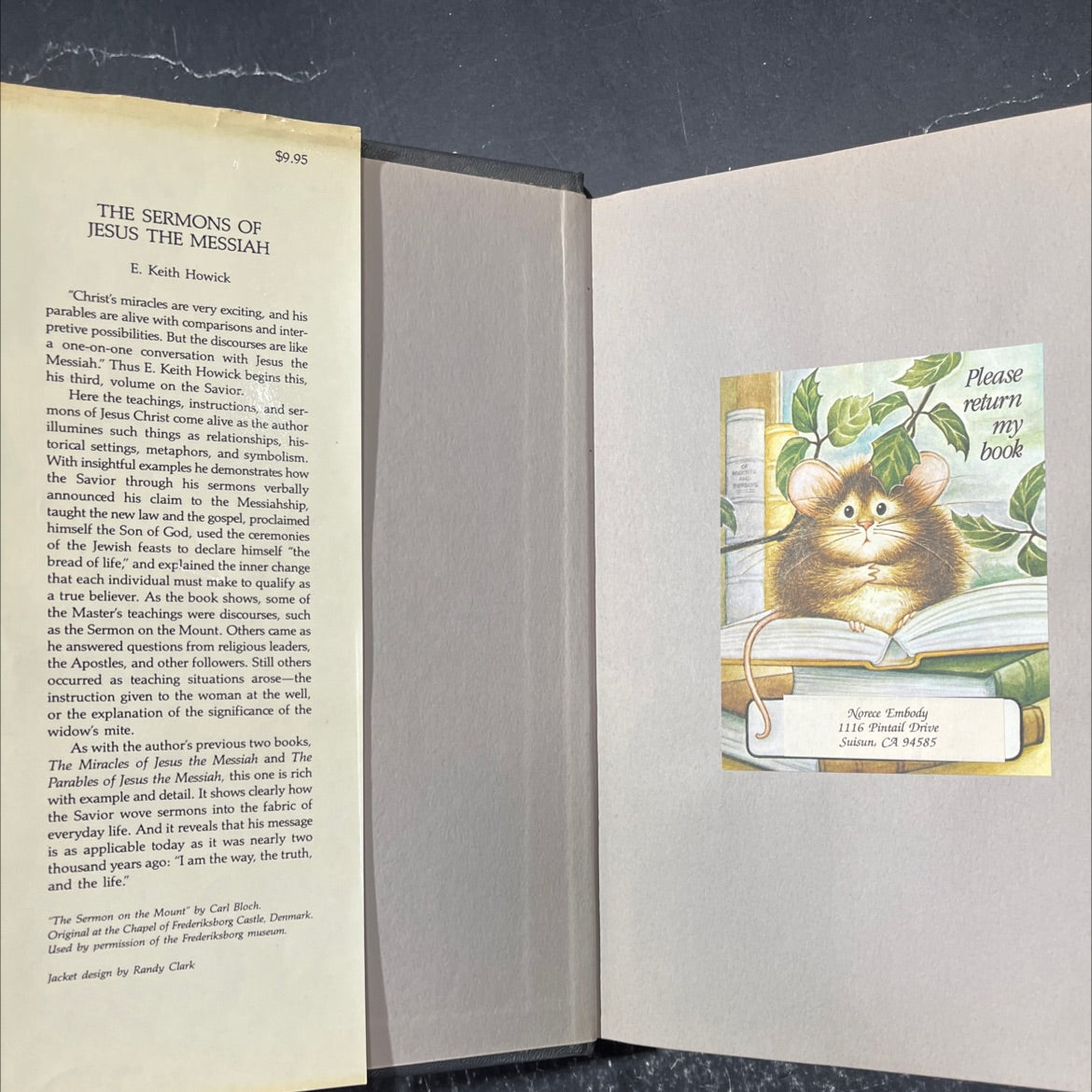 the sermons of jesus the messiah book, by e. keith howick, 1987 Hardcover image 4