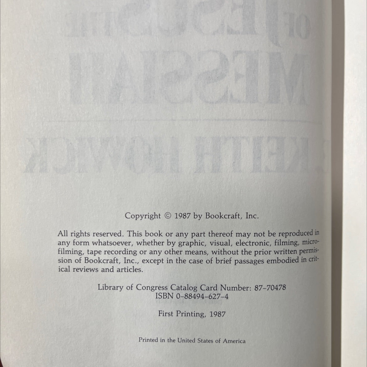 the sermons of jesus the messiah book, by e. keith howick, 1987 Hardcover image 3