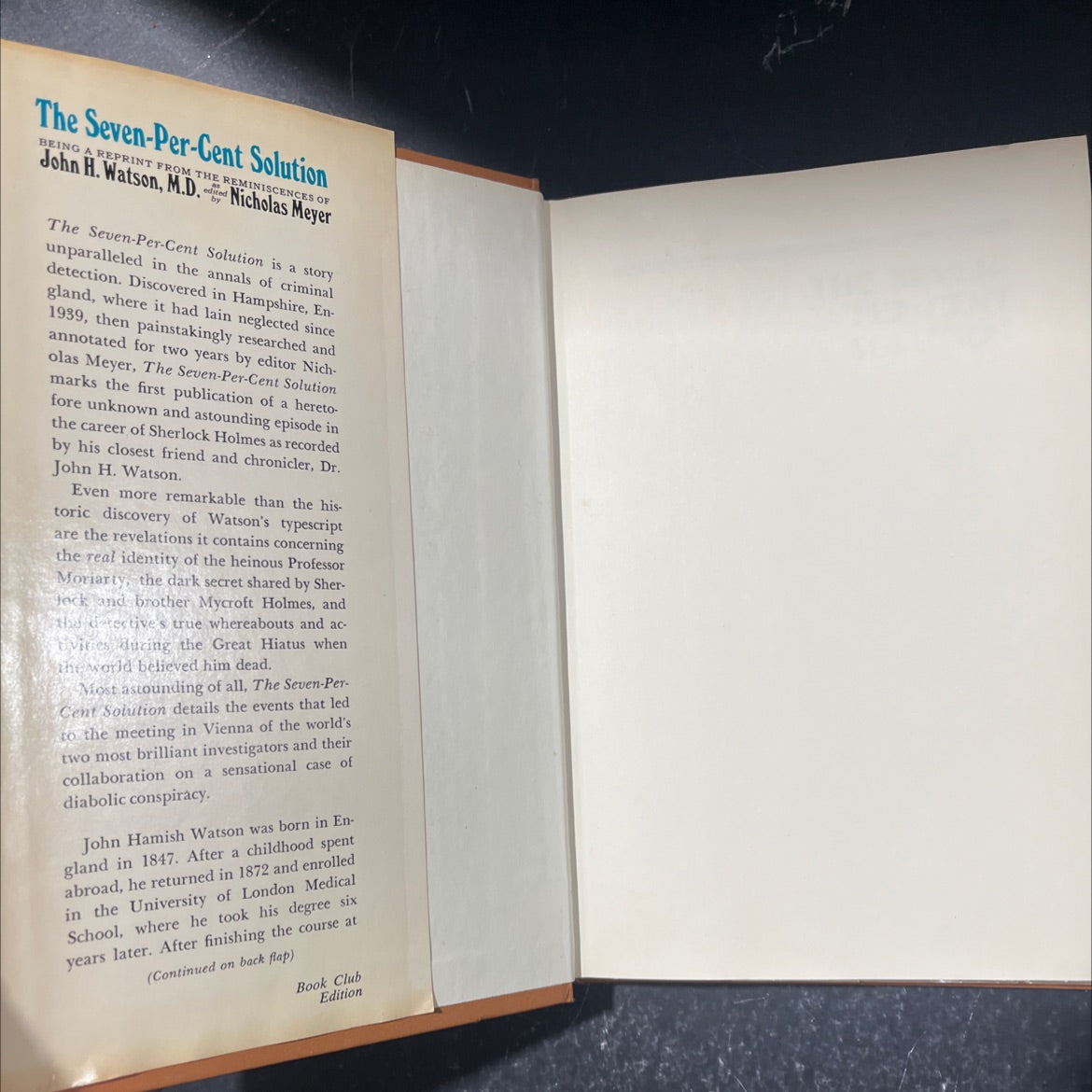 the seven-percent solution being a reprint from the reminiscences of john h. watson, m.d. book, by nicholas meyer, 1974 image 4
