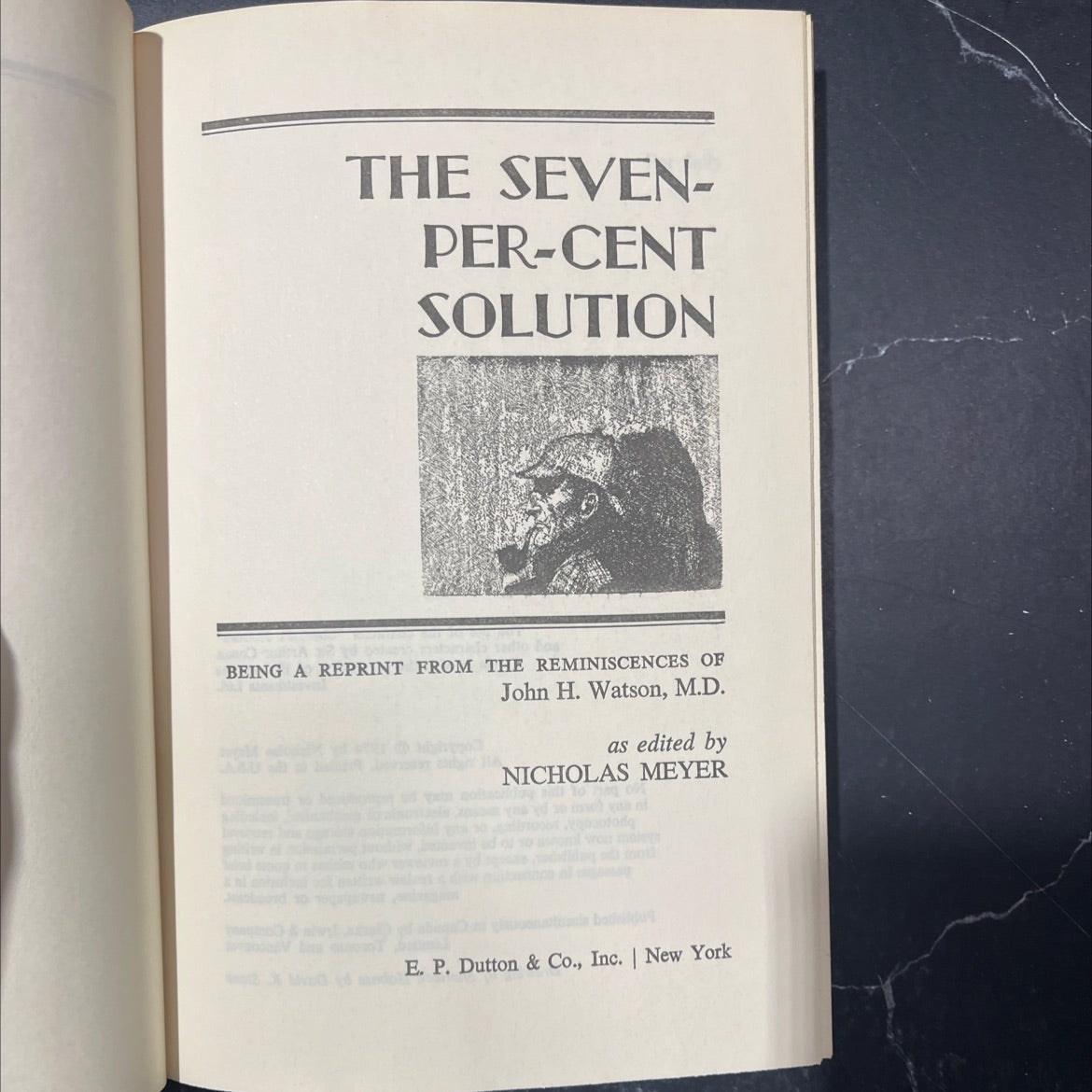 the seven-percent solution being a reprint from the reminiscences of john h. watson, m.d. book, by nicholas meyer, 1974 image 2
