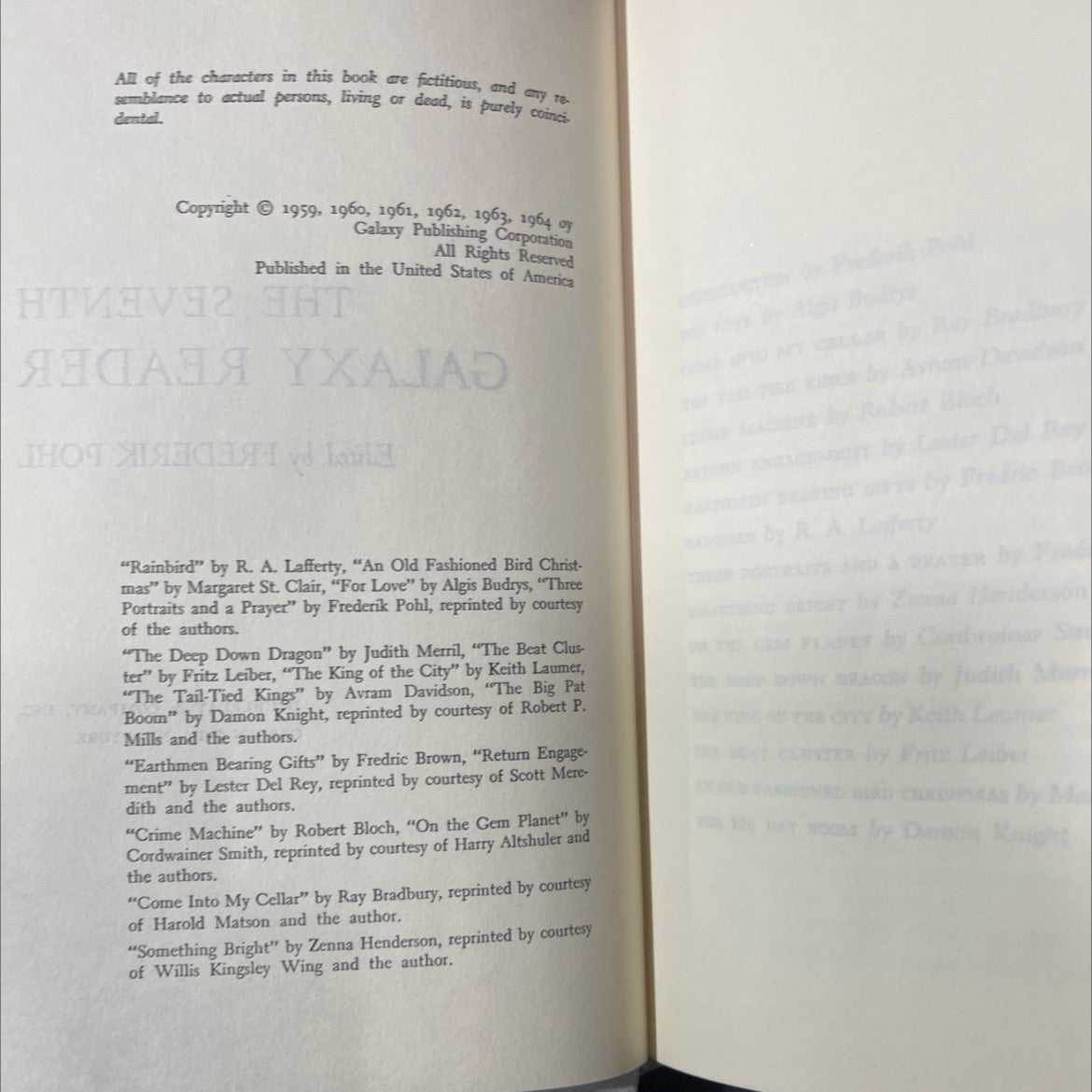 the seventh galaxy reader book, by frederik pohl, 1964 Hardcover image 3