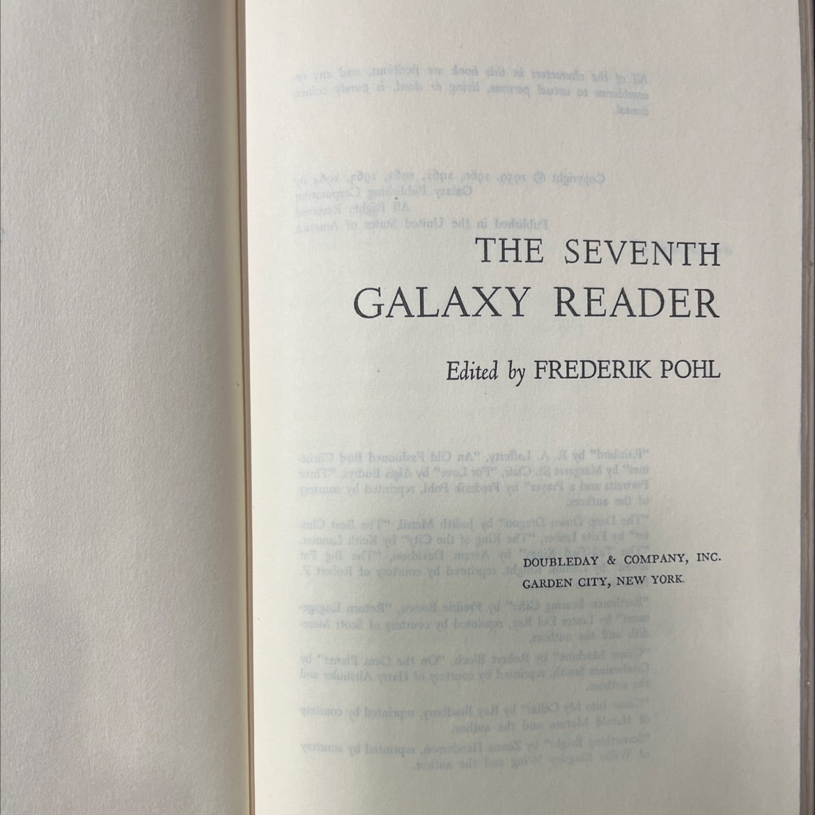 the seventh galaxy reader book, by frederik pohl, 1964 Hardcover image 2