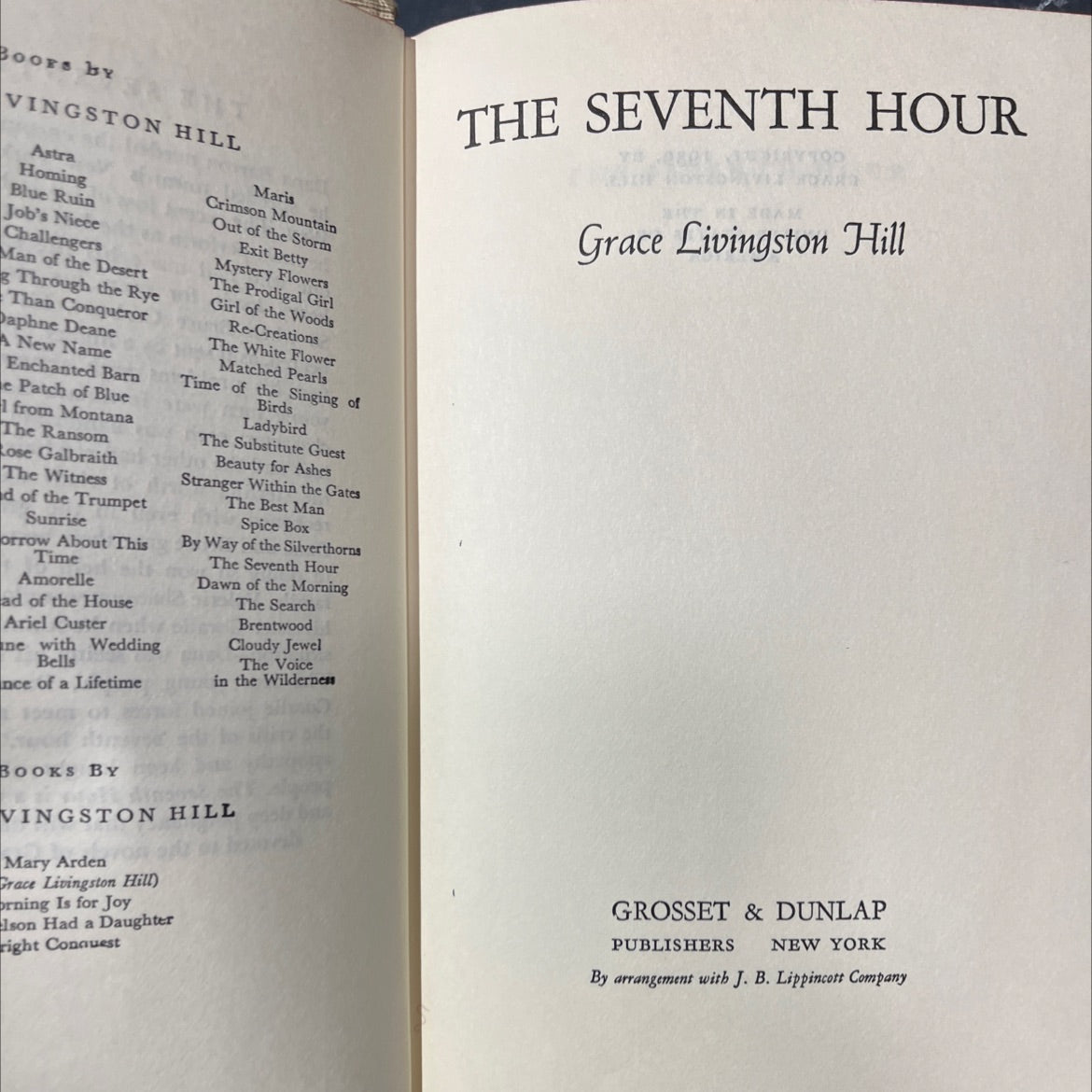 the seventh hour book, by grace livingston hill, 1939 Hardcover image 2