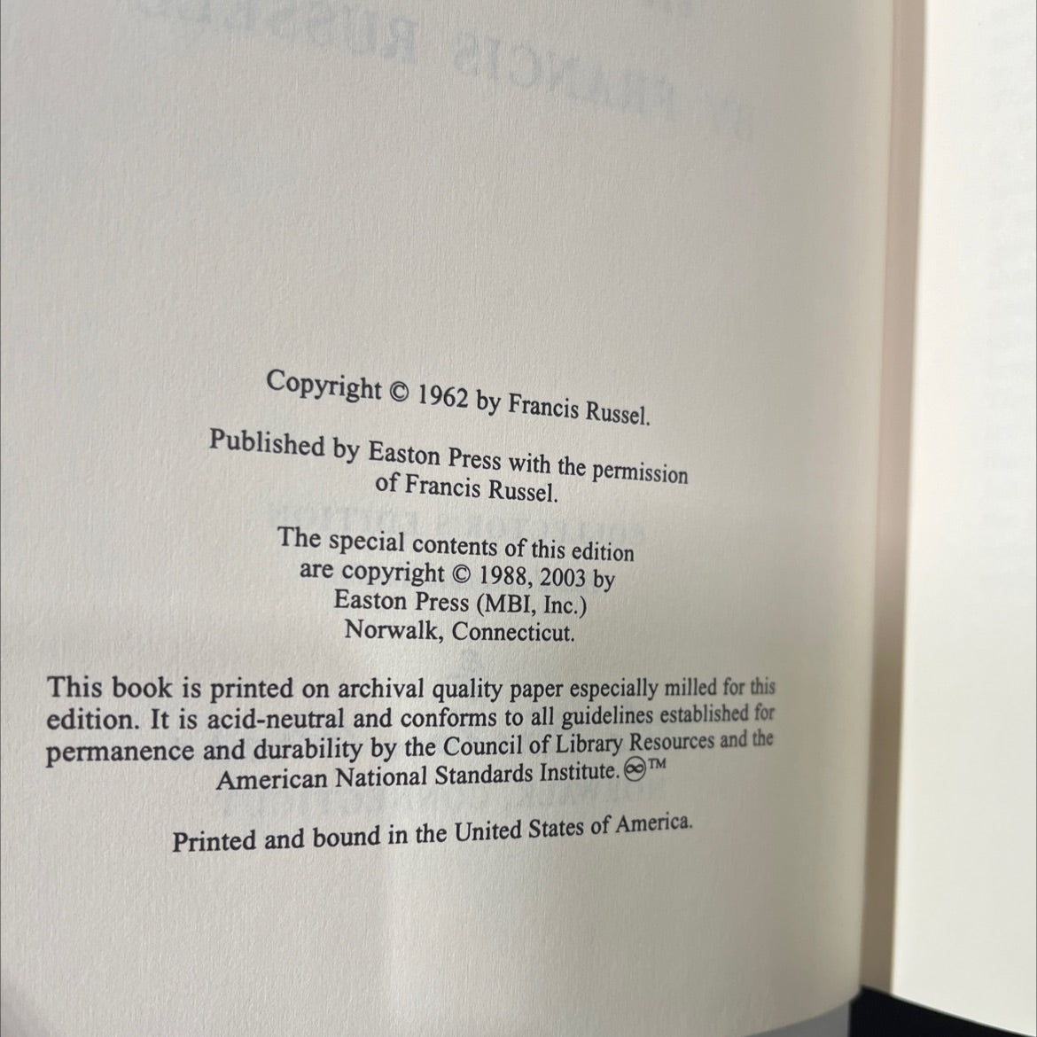 the shadow of blooming grove warren g. harding in his times book, by francis russell, 2003 Leather image 3