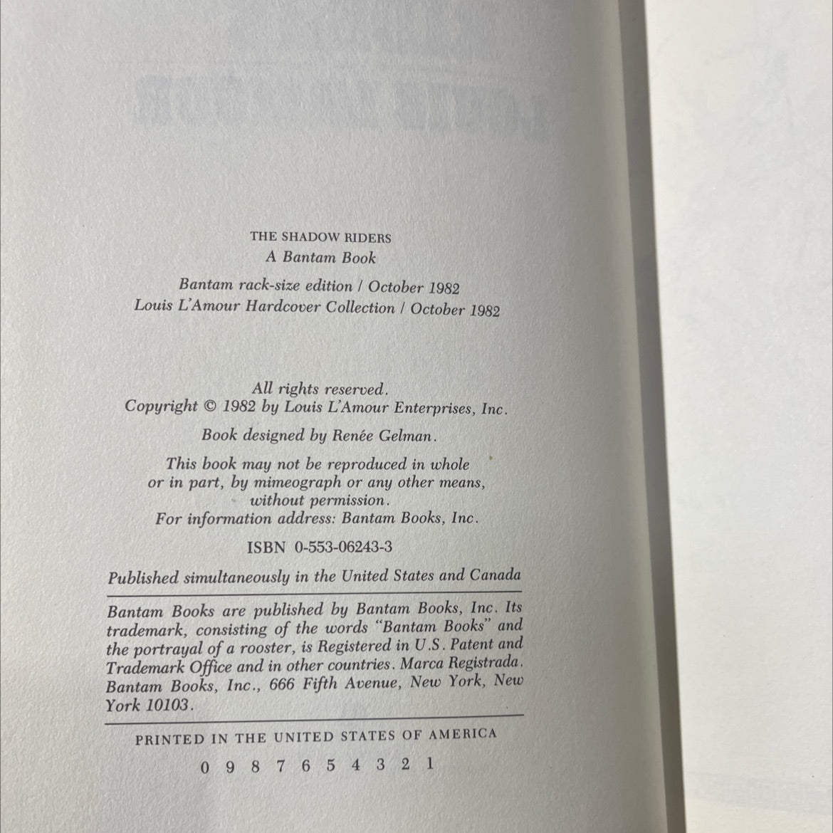 the shadow riders book, by louis l'amour, 1982 Leather image 3
