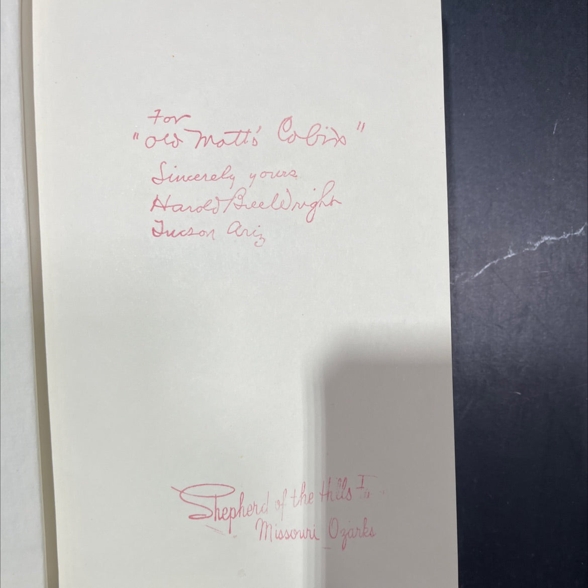 SIGNED the shepherd of the hills book, by harold bell wright, 1983 Hardcover image 4