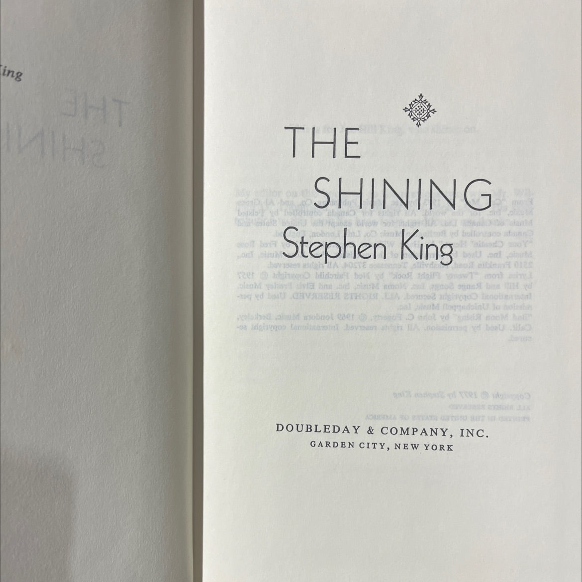the shining book, by Stephen King, 1977 Hardcover image 2