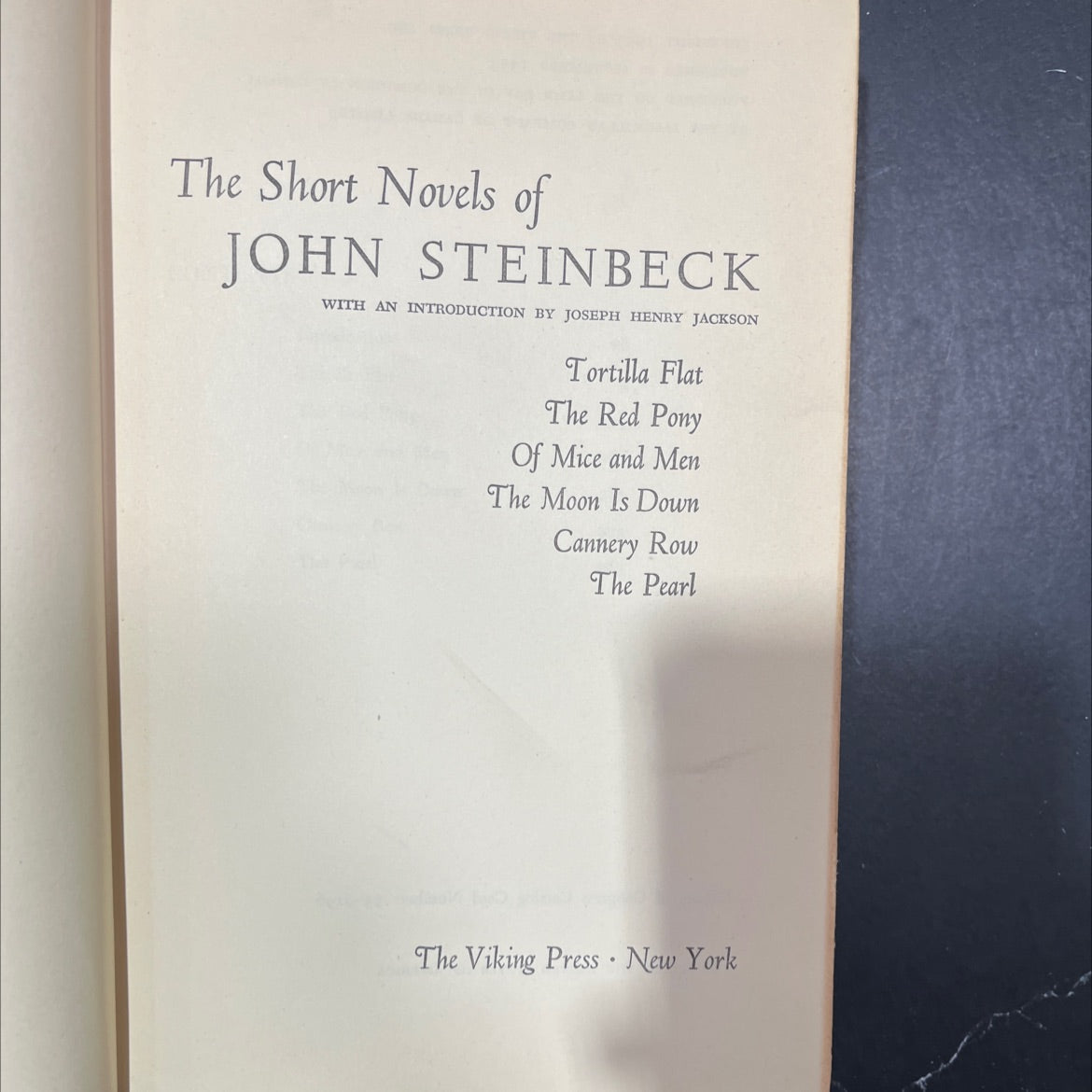 the short novels of john steinbeck book, by john steinbeck, 1953 Hardcover image 2
