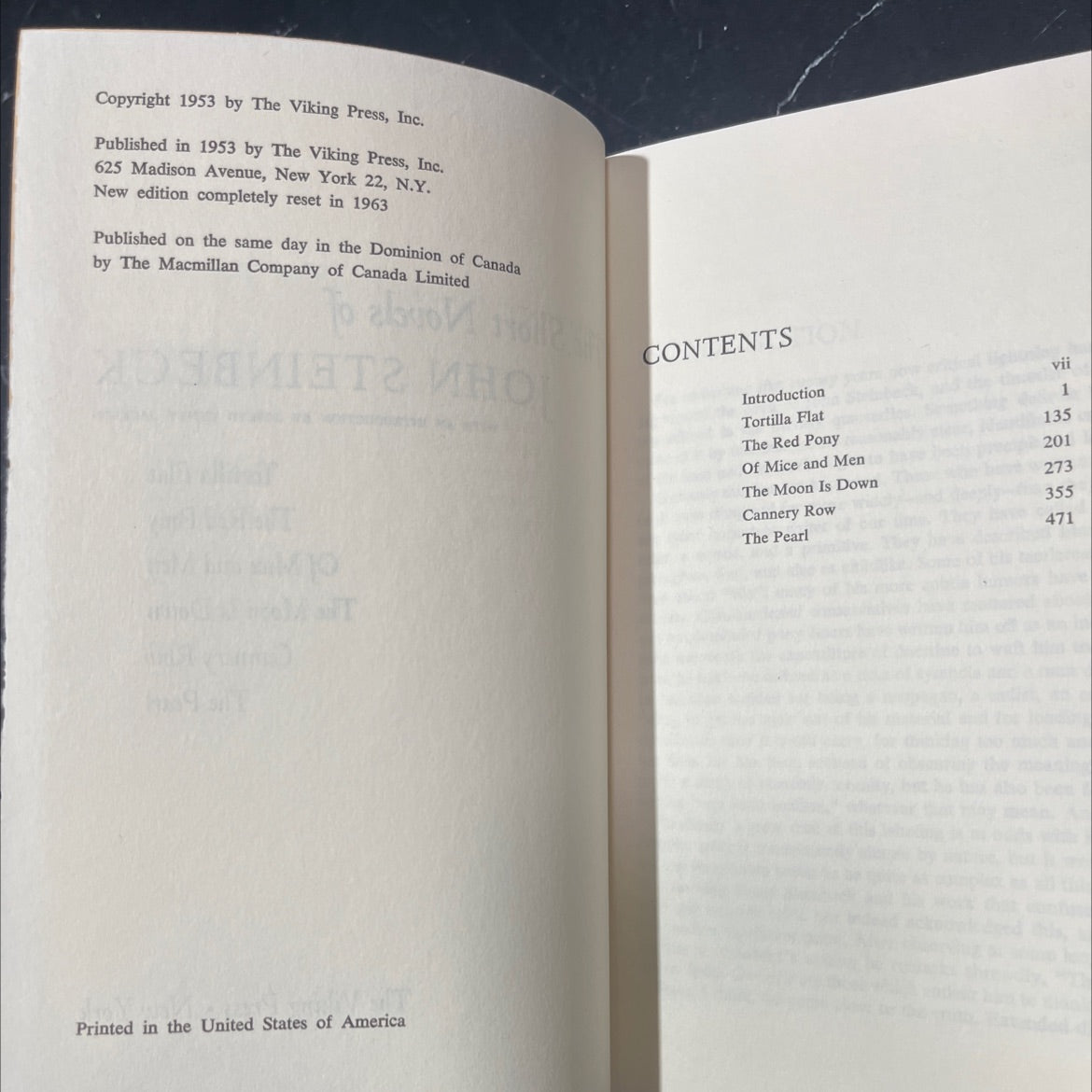 the short novels of john steinbeck book, by john steinbeck, 1963 Hardcover image 3