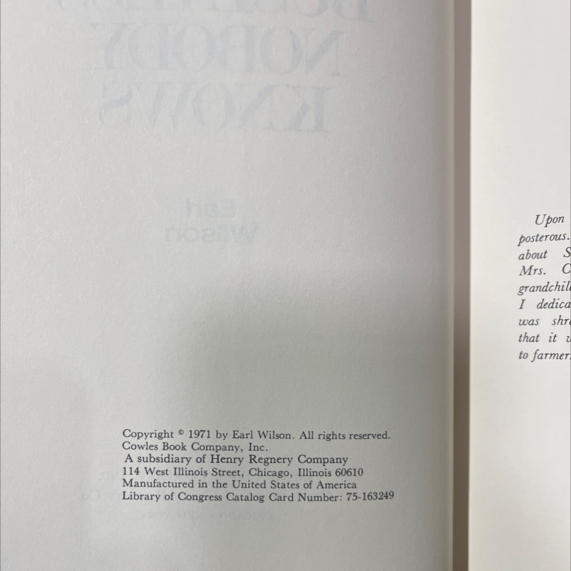 the show business nobody knows book, by Earl Wilson, 1971 Hardcover image 3