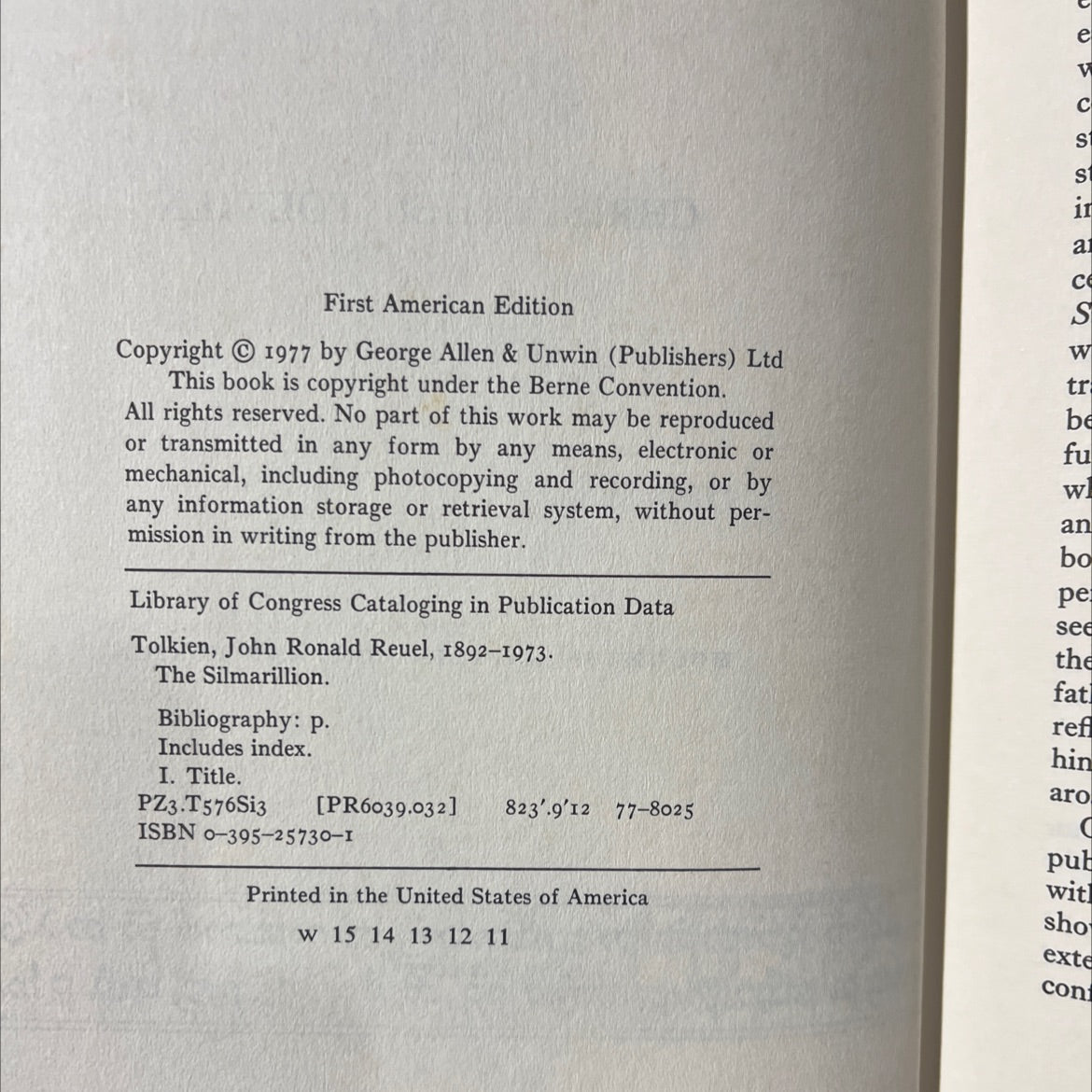 the silmarillion book, by j. r. r. tolkien, 1977 Hardcover image 3