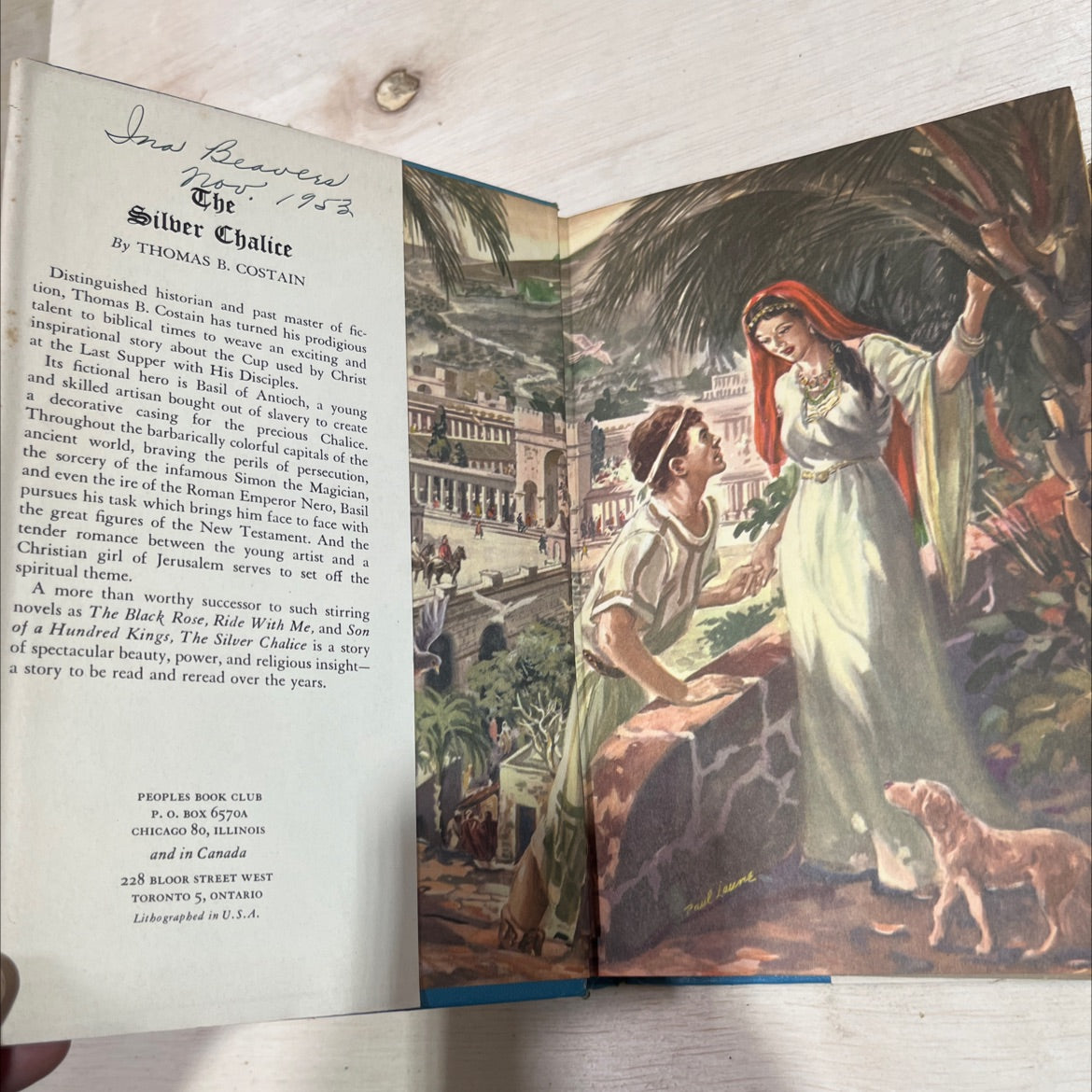 the silver chalice book, by thomas b. costain, 1952 Hardcover image 4