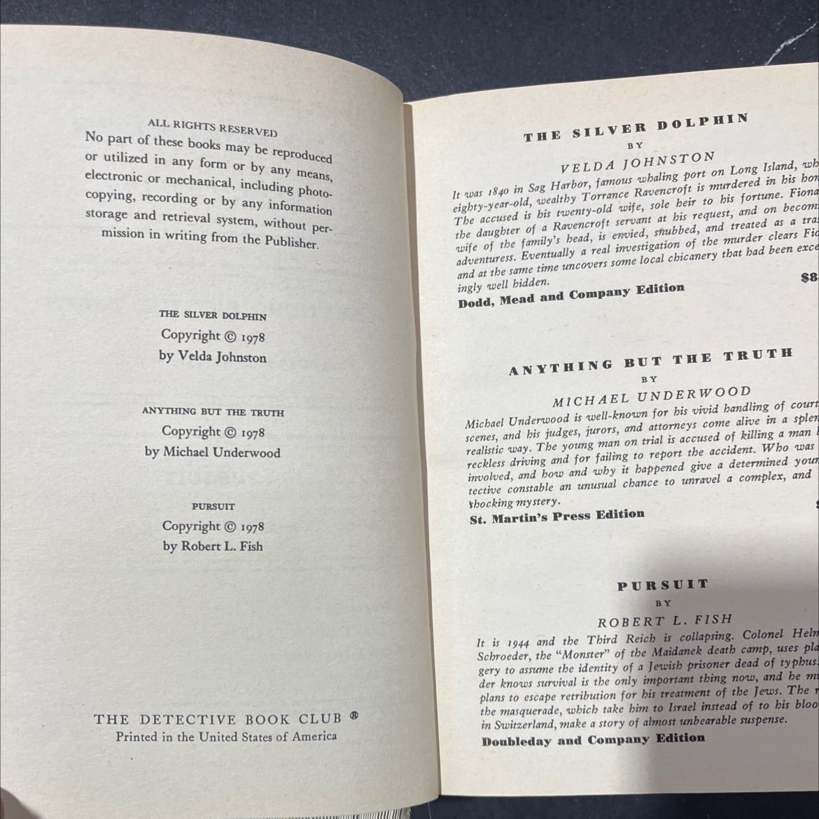 the silver dolphin book, by velda johnston, 1978 Hardcover image 3