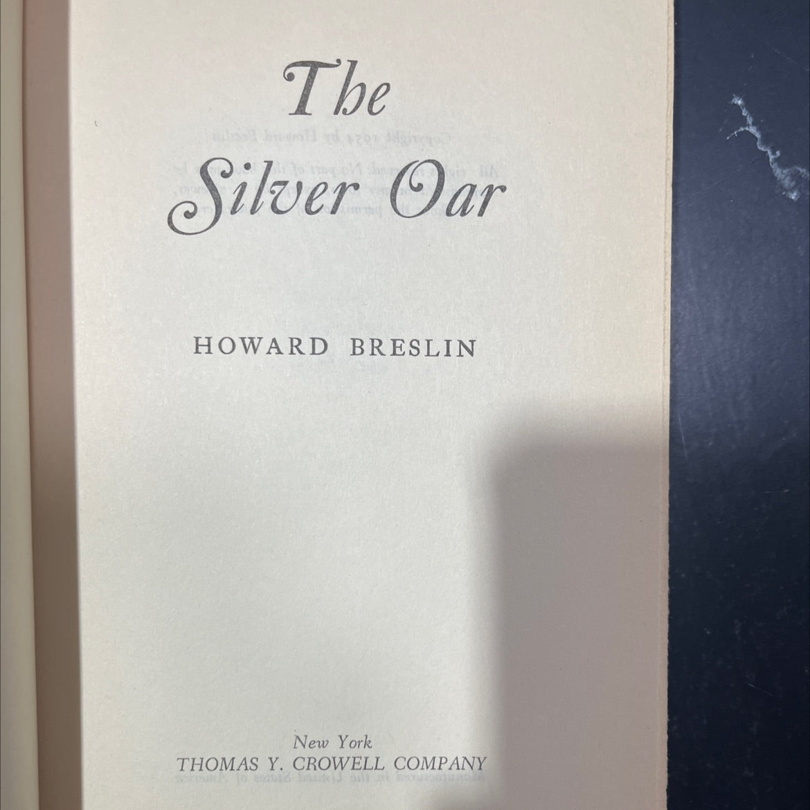 the silver oar book, by howard breslin, 1954 Hardcover image 2