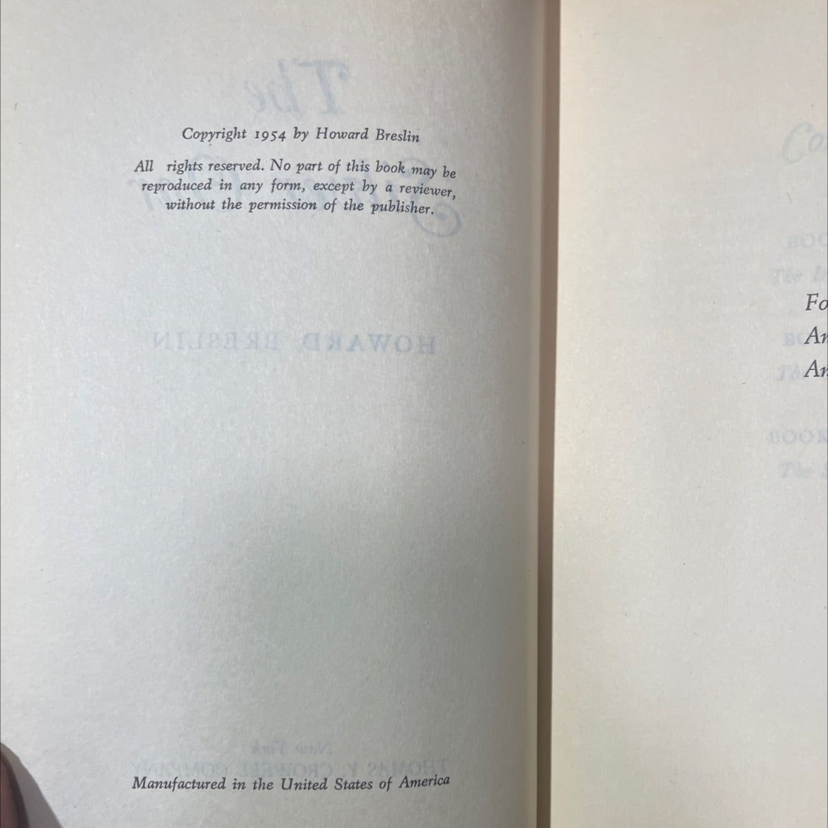 the silver oar book, by howard breslin, 1954 Hardcover image 3