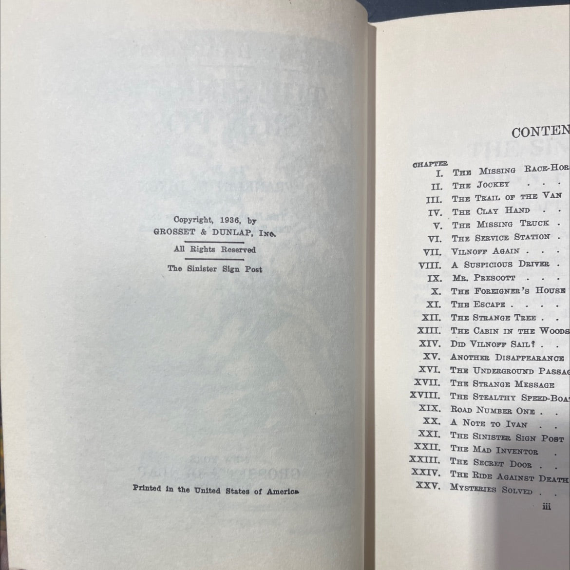 the sinister sign post book, by franklin w. dixon, 1936 Hardcover image 3