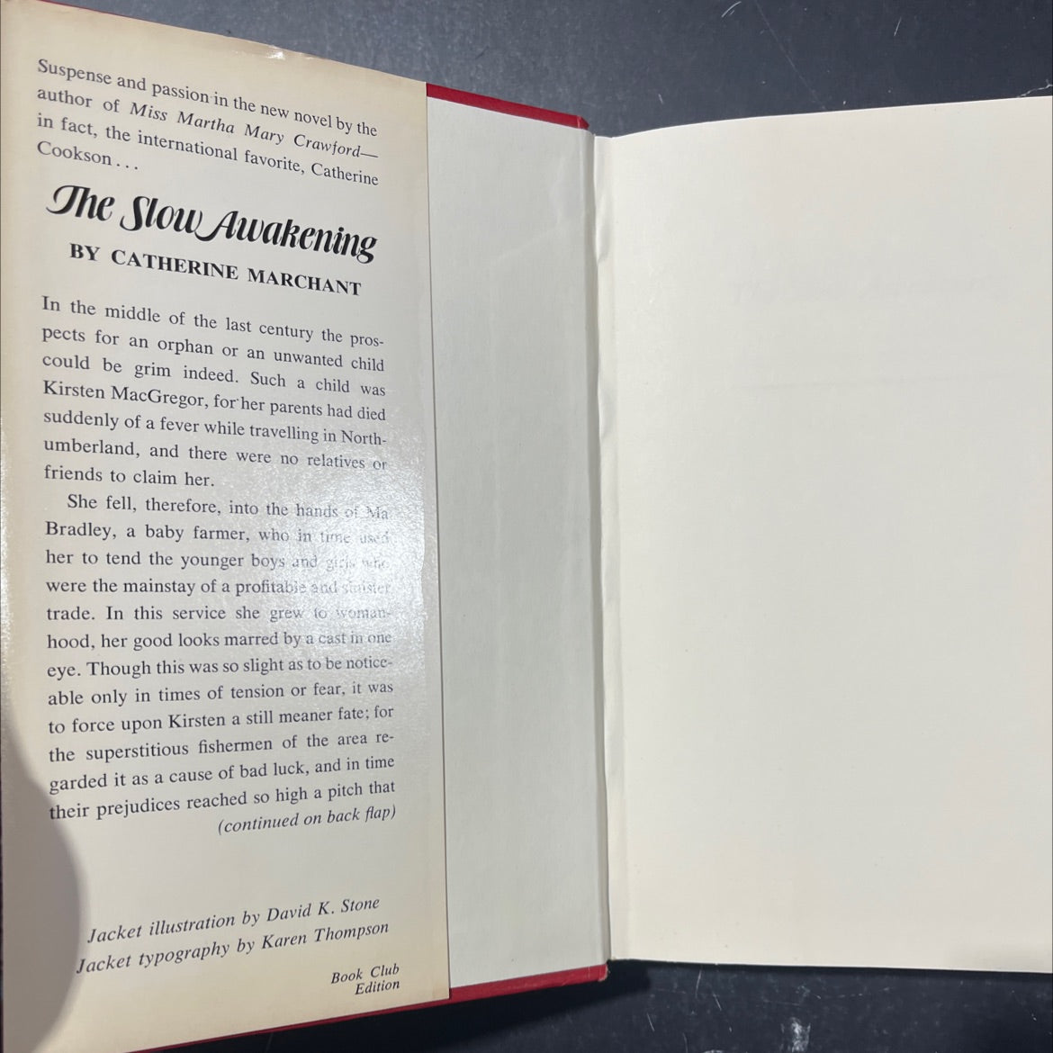 the slow awakening book, by catherine marchant, 1977 Hardcover image 4