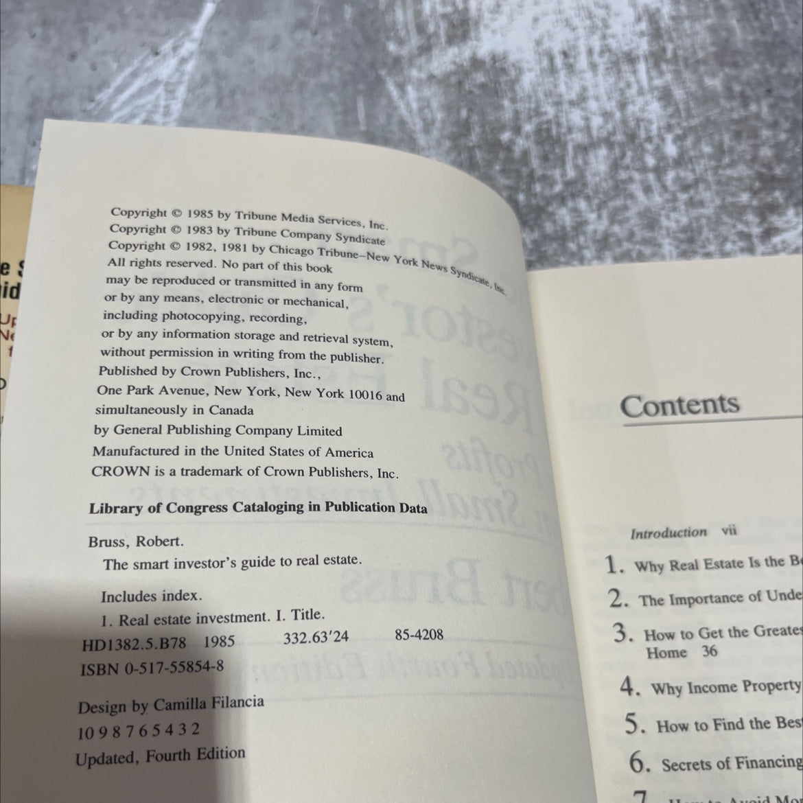 the smart investor's guide to real estate big profits from small investments book, by Robert Bruss, 1985 Hardcover image 3