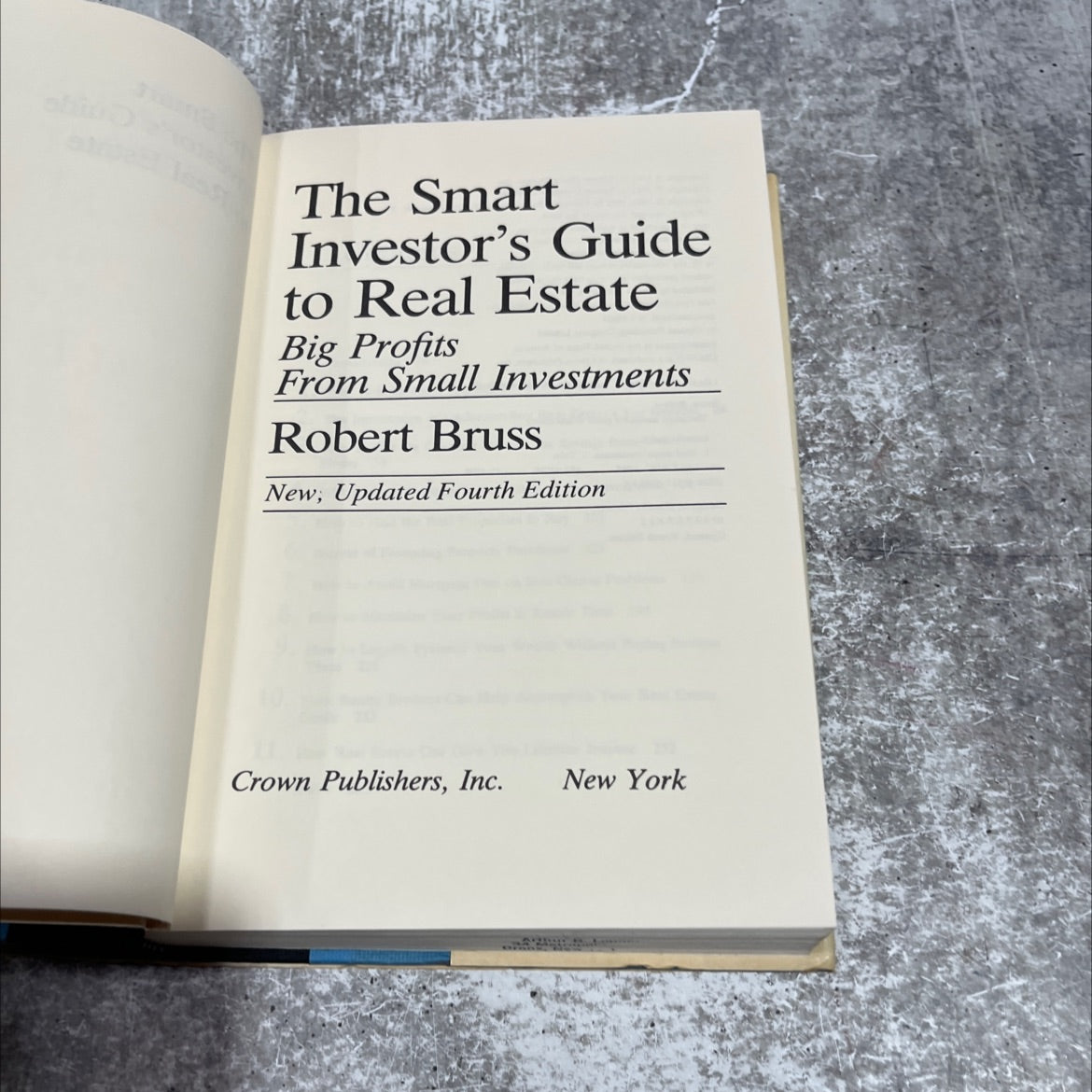 the smart investor's guide to real estate big profits from small investments book, by Robert Bruss, 1985 Hardcover image 2