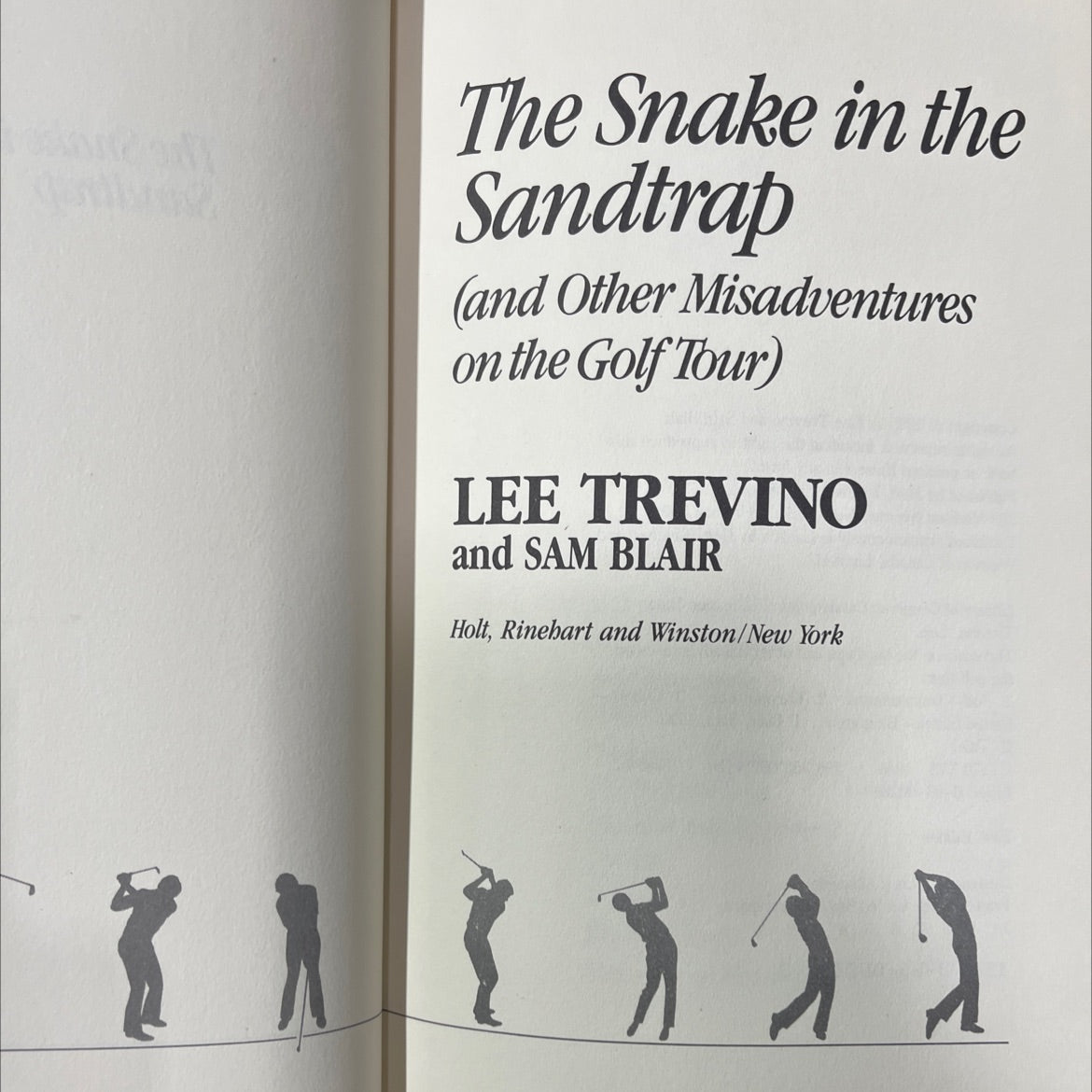 the snake in the sandtrap (and other misadventures on the golf tour) book, by lee trevino and sam blair, 1985 Hardcover image 2