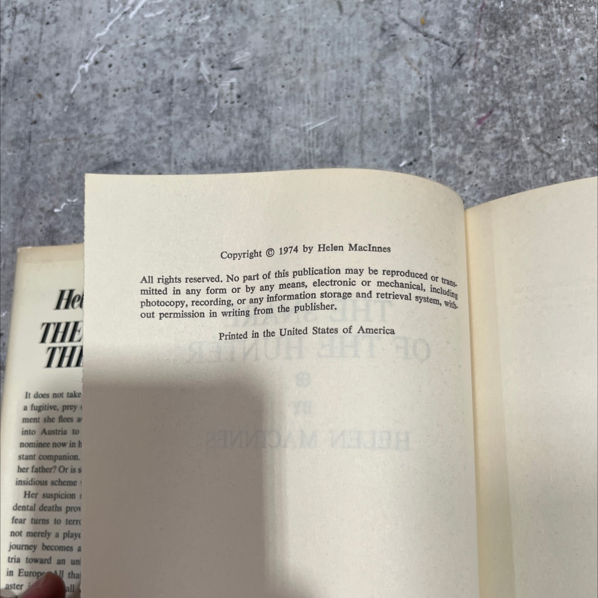the snare of the hunter book, by helen macinnes, 1974 Hardcover image 3