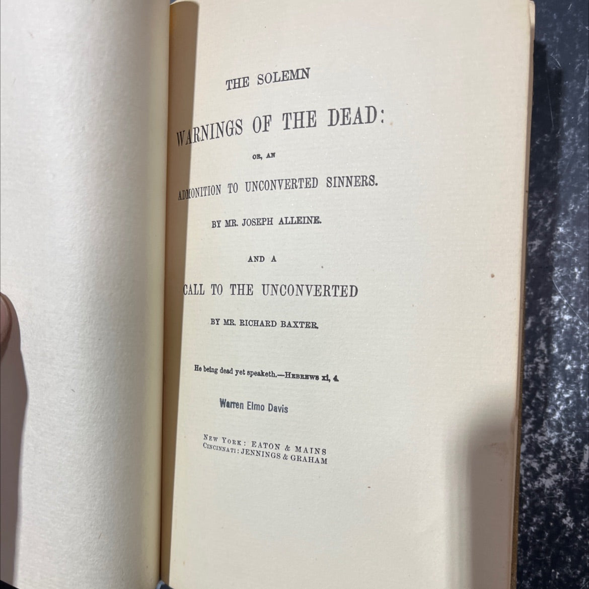 the solemn warnings of the dead: or, an admonition to unconverted sinners book, by joseph alleine, 1970 Hardcover image 2