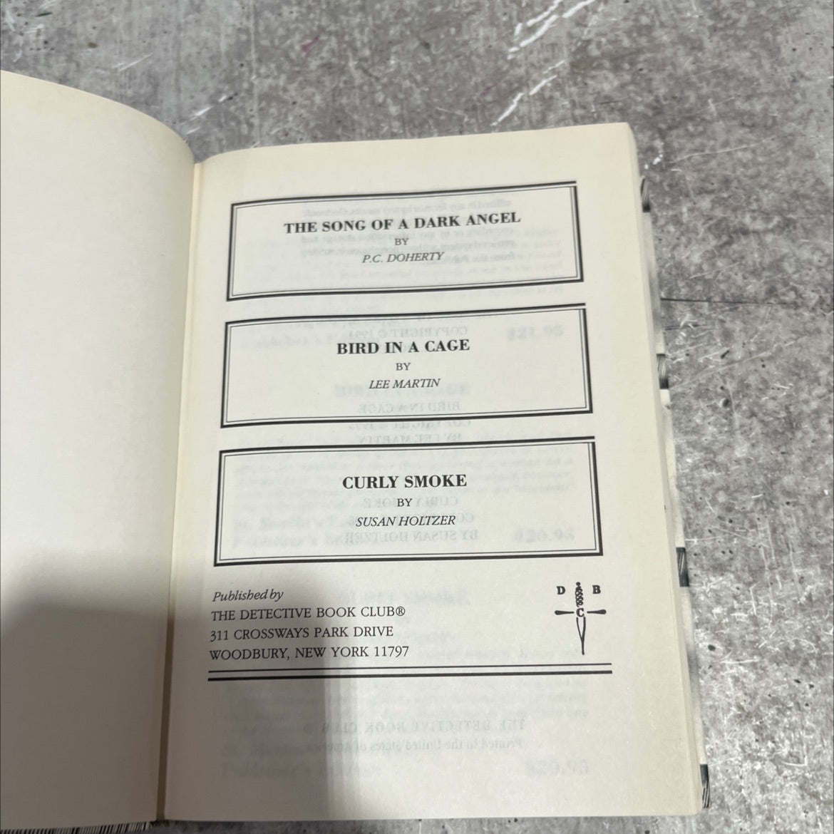 the song of a dark angel book, by p.c. doherty, 1994 Hardcover image 2