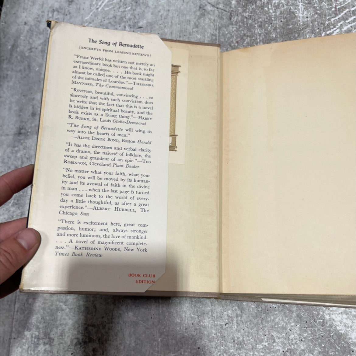 the song of bernadette book, by franz werfel, 1943 Hardcover image 4