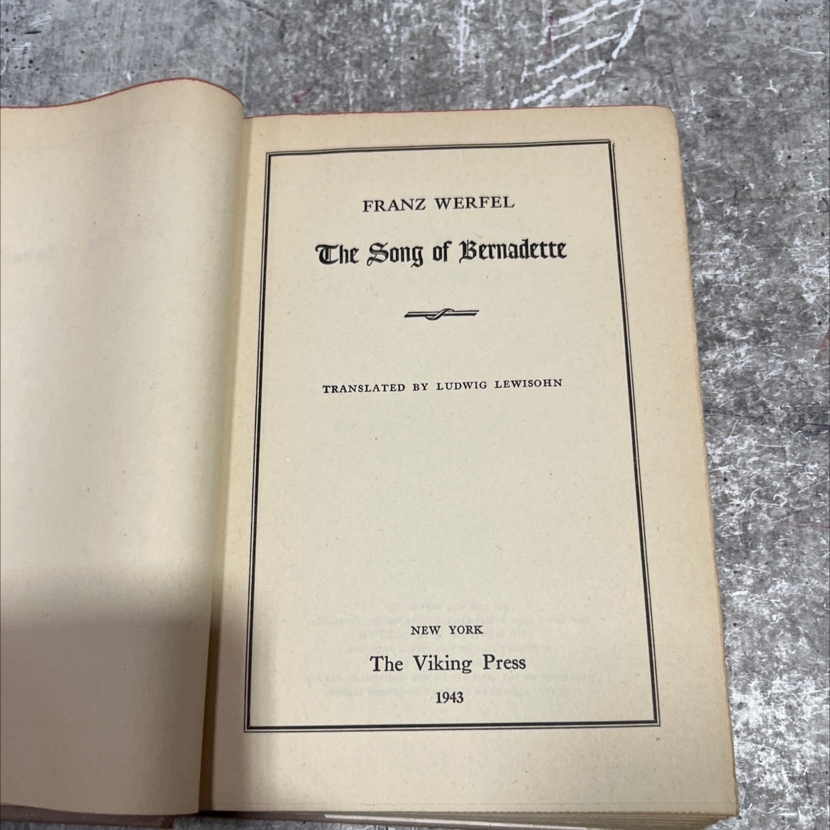 the song of bernadette book, by franz werfel, 1943 Hardcover image 2