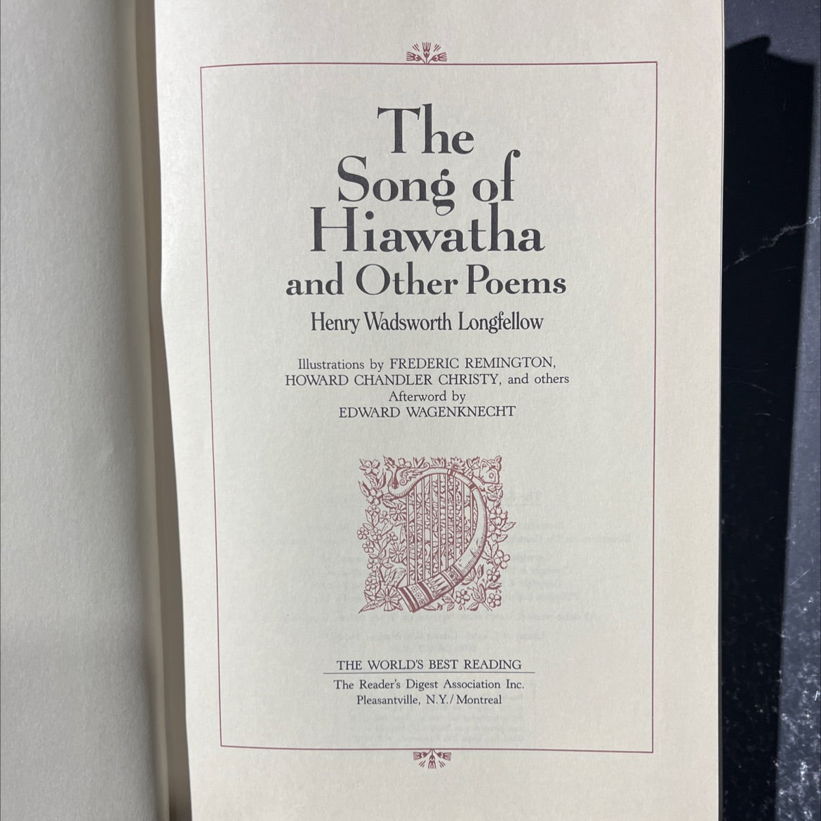 the song of hiawatha and other poems book, by henry wadsworth longfellow, 1989 Hardcover image 2