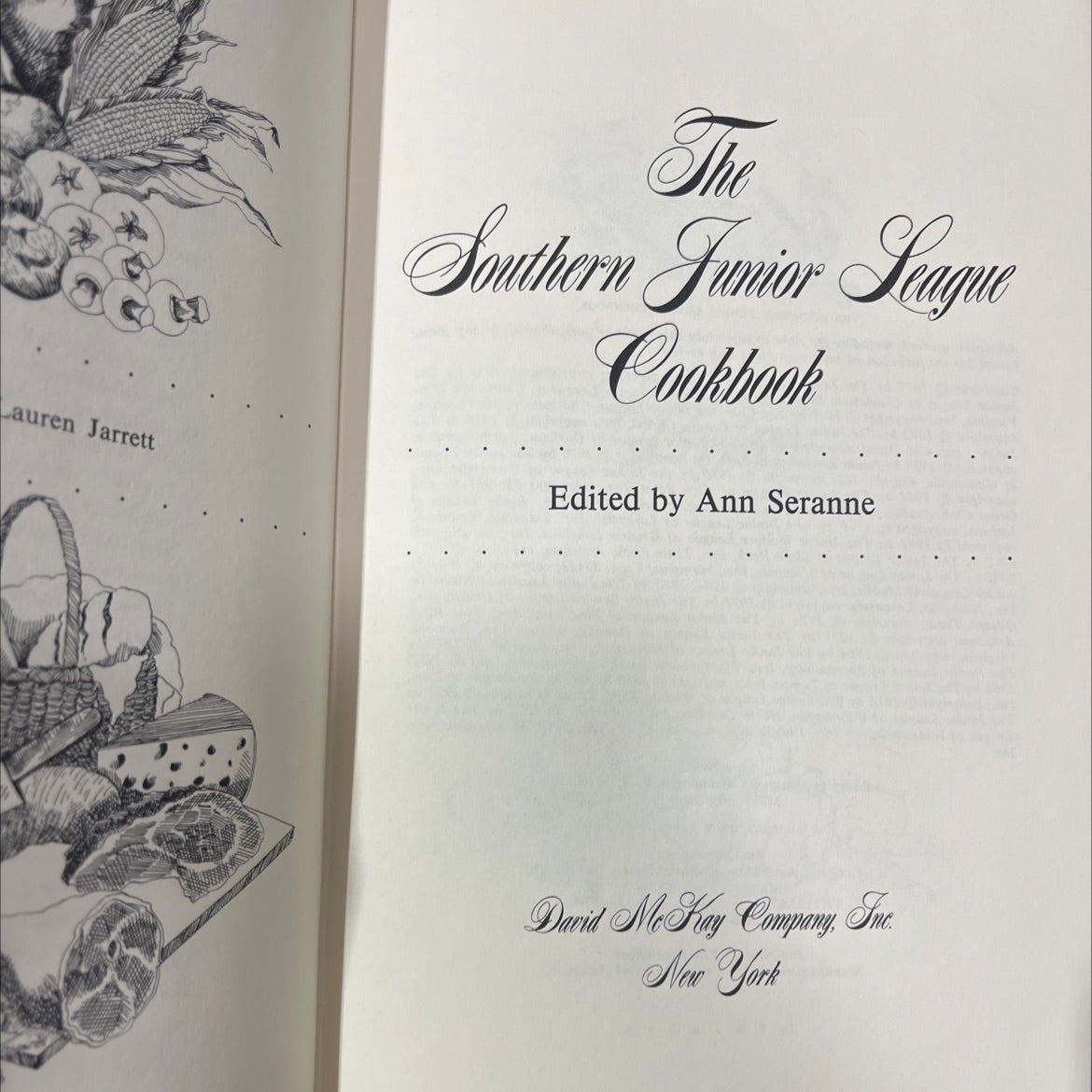 the southern junior league cookbook book, by Lauren Jarrett, 1977 Hardcover image 2