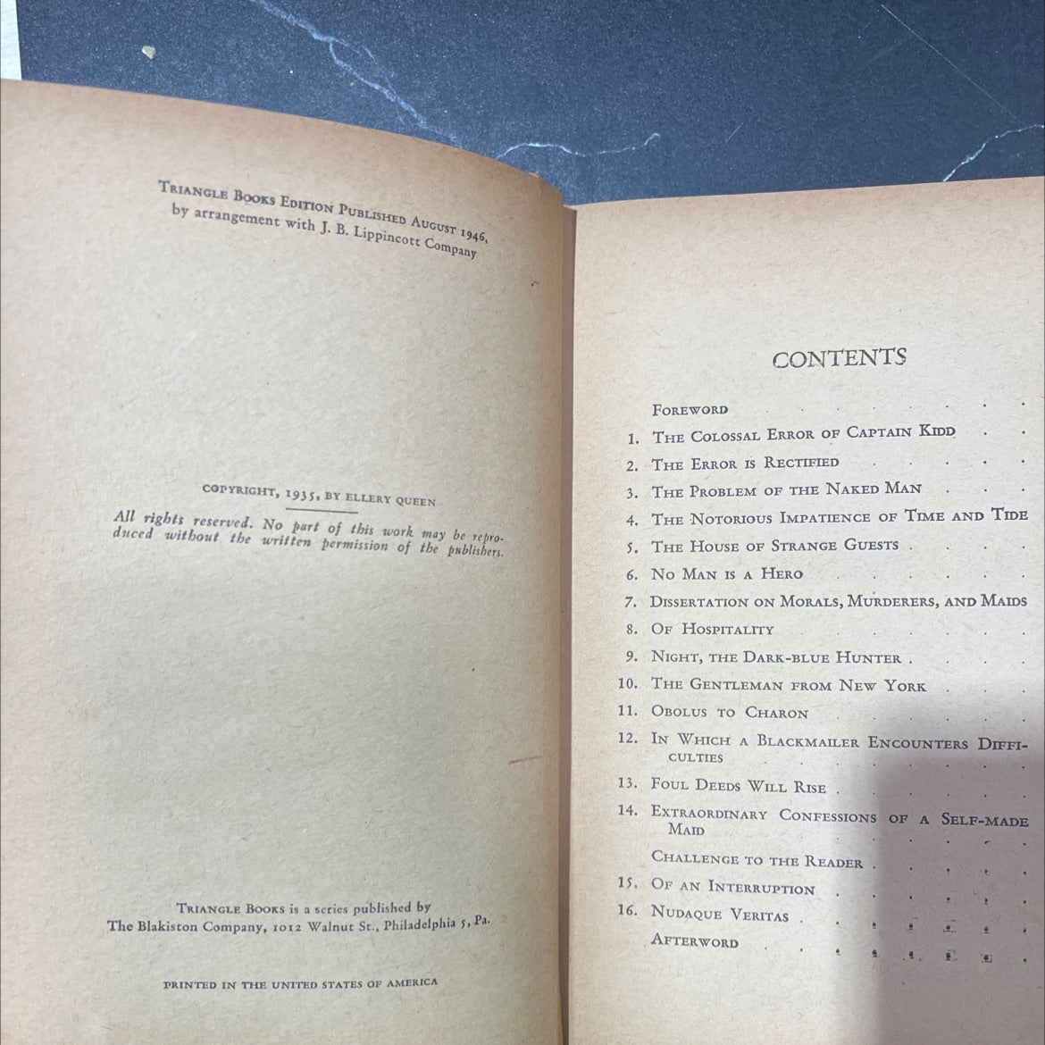 the spanish cape mystery a problem in deduction book, by ellery queen, 1946 Hardcover image 3