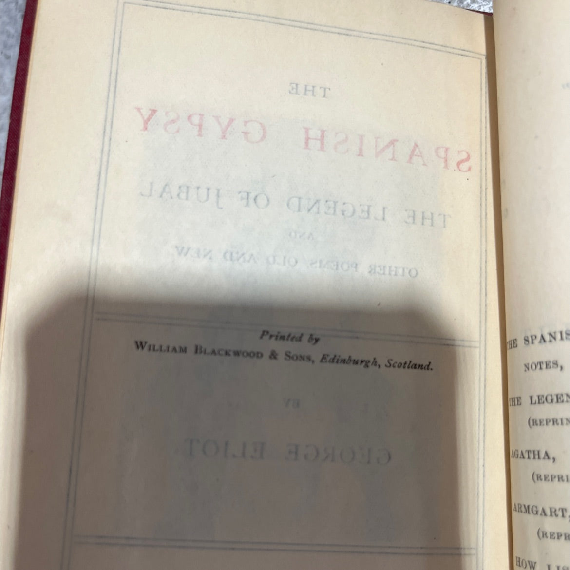 the spanish gypsy the legend of jubal ts. and other poems old and new ubal book, by george eliot, 1970 Hardcover image 3