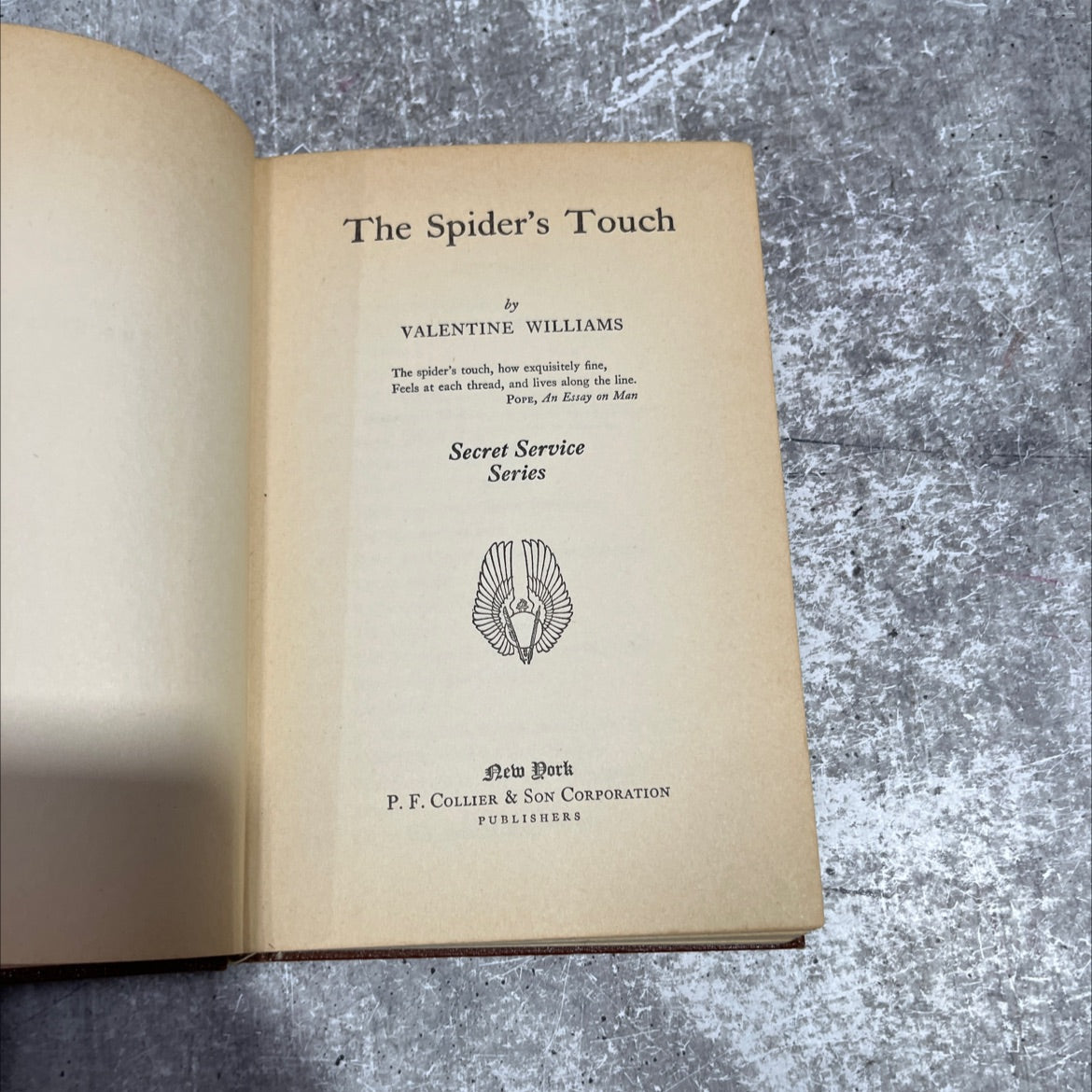 the spider's touch book, by valentine williams, 1936 Hardcover image 2